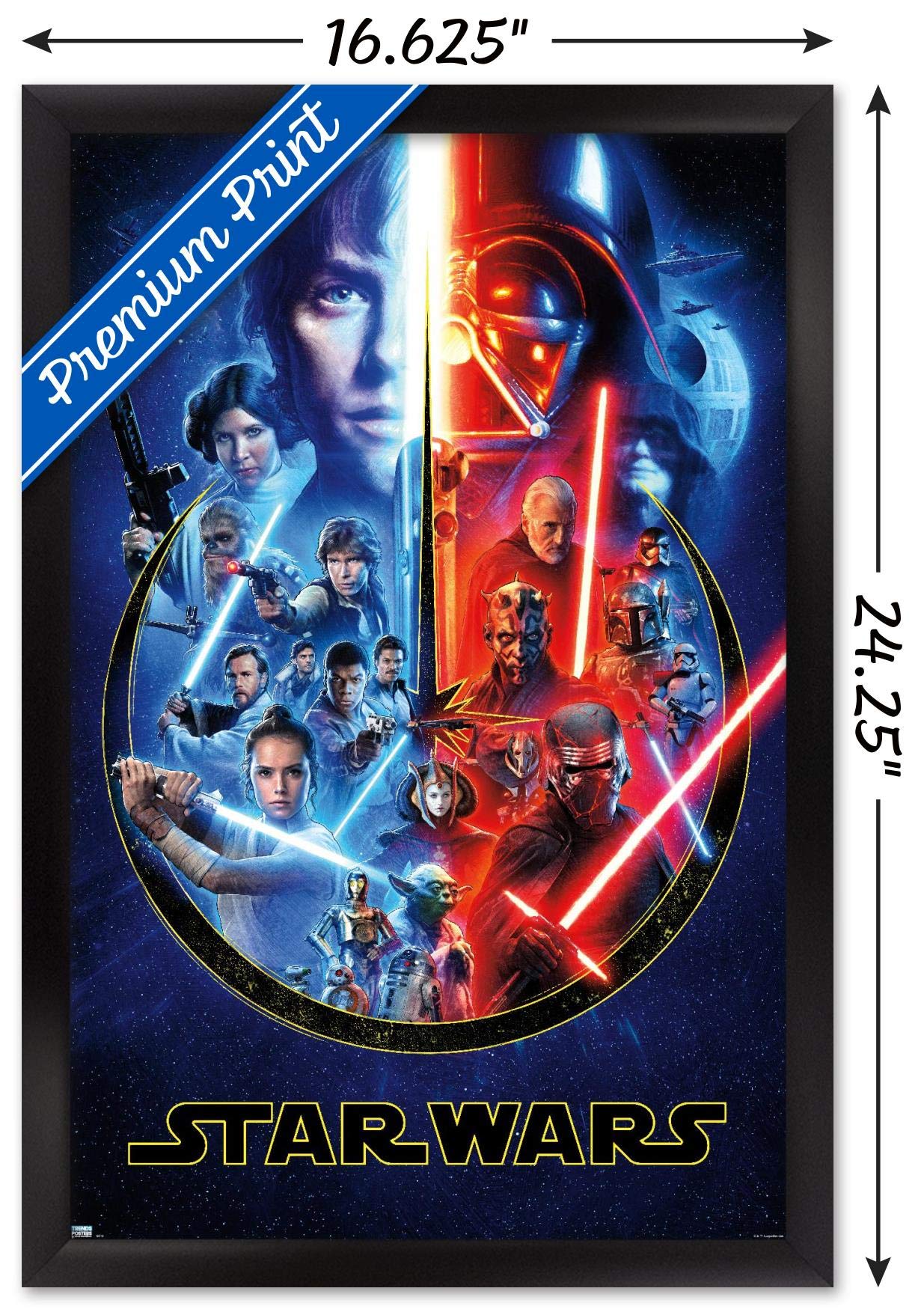 Trends International Star Wars - Skywalker Saga Wall Poster, 14.725'' X 22.375'', Black Framed Version