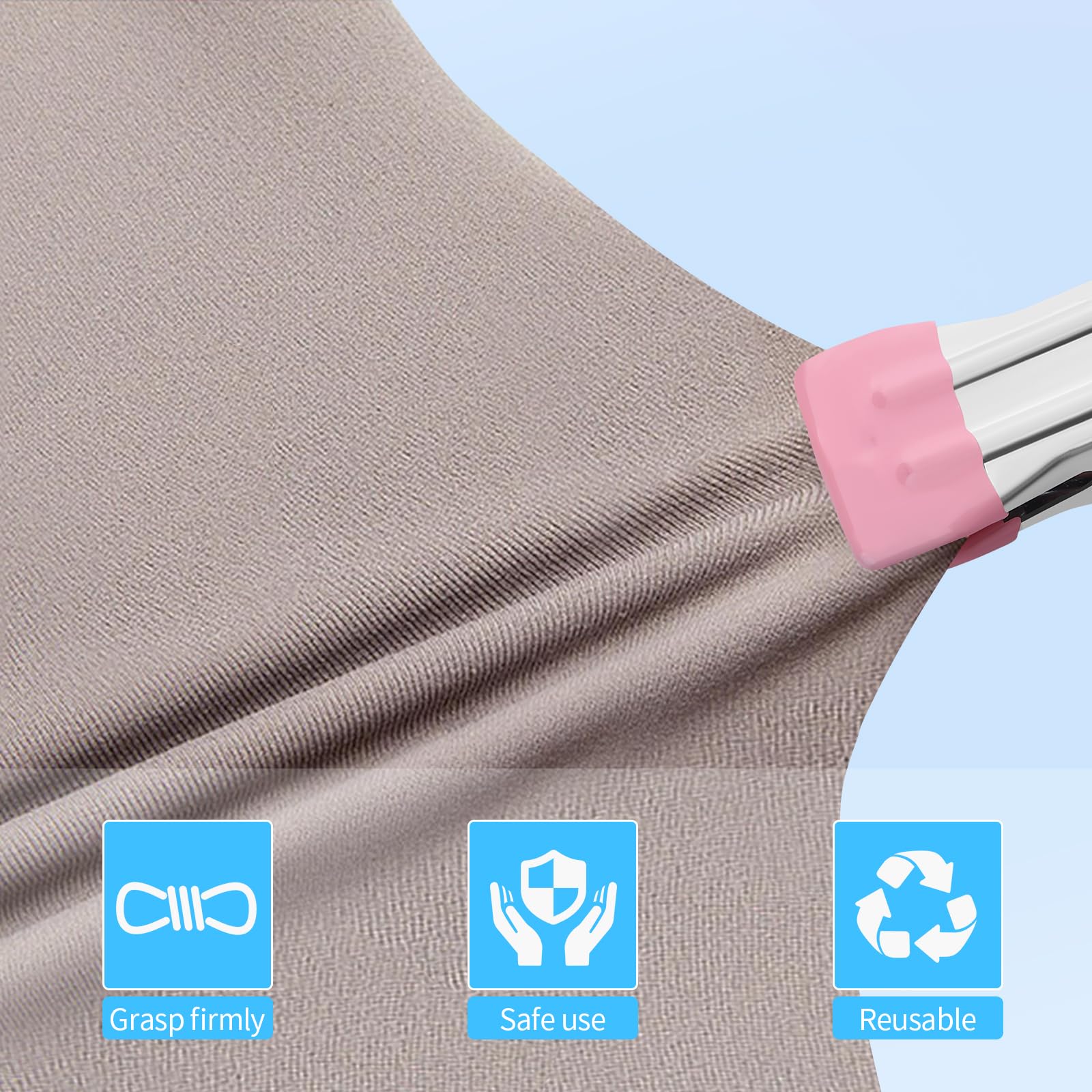 Tinfol 28Pc Clothes Pins, Stainless Steel Pink Laundry Clips - Multipurpose Strong Clothing Pins, Bag Clips, Chip Clips, Food Cl