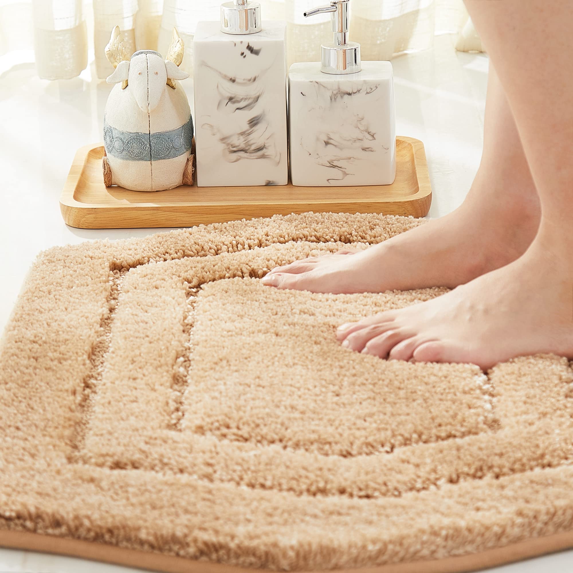 Cosy Homeer Extra Thick Bath Linen Set Rugs For Bathroom - Anti-Slip Bath Mats Soft Plush Yarn Shaggy 100% Strong Polyester Livi