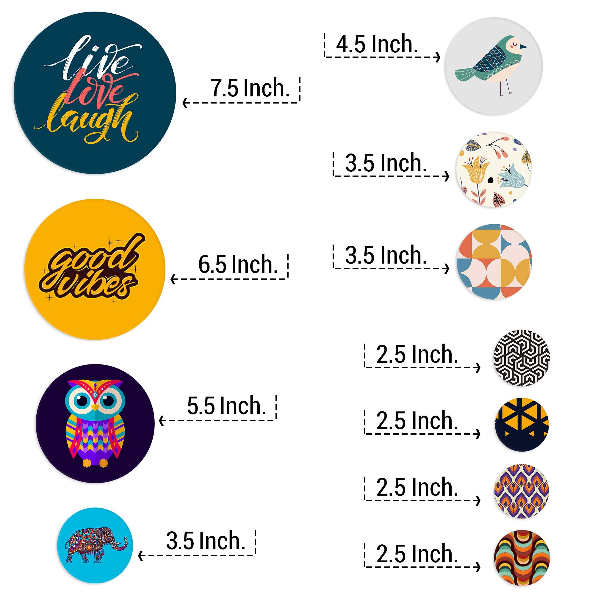 RAG28 Motivational Wooden Wall Decor (SPW2, Multicolour, Large) - Set of 11