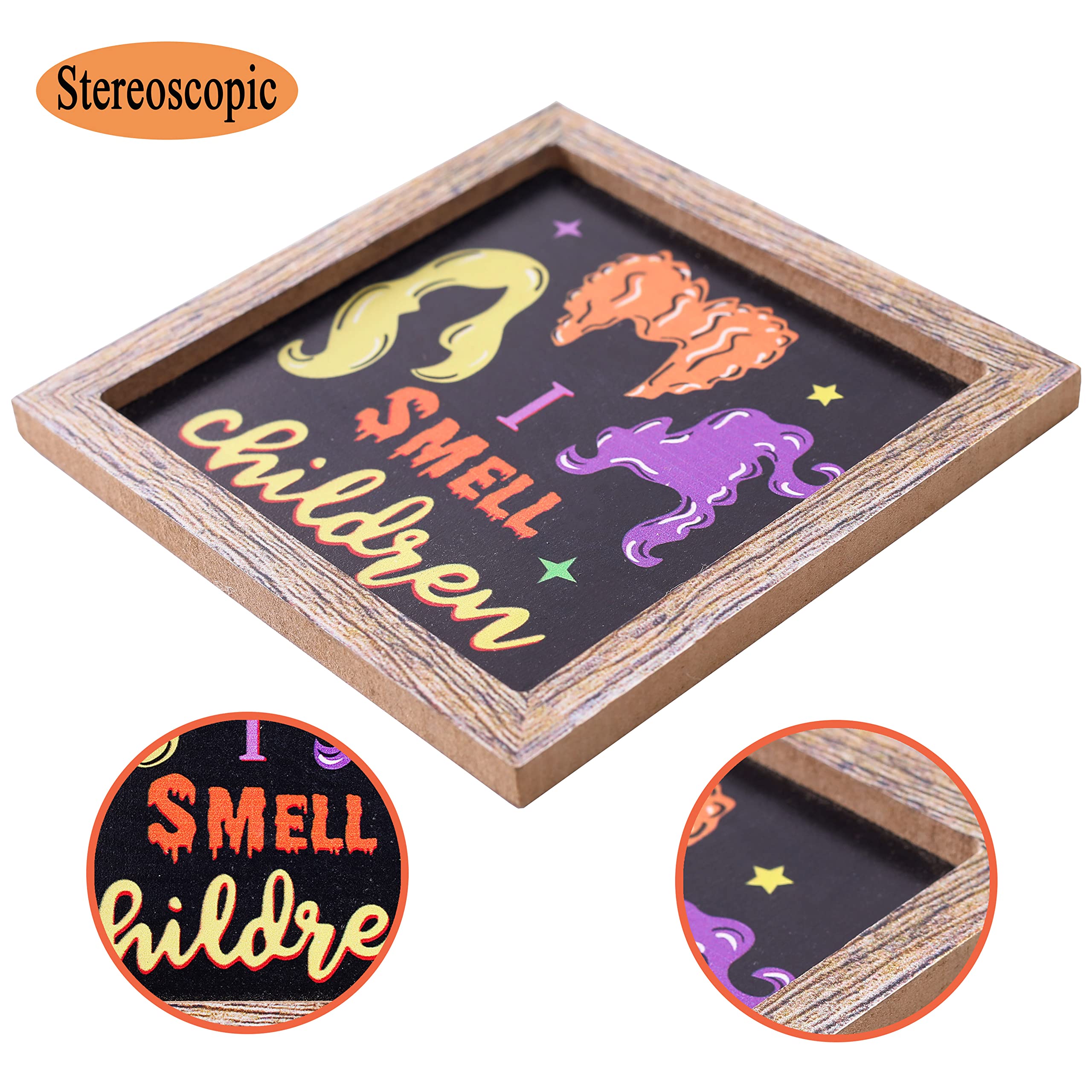 Halloween Hocus Pocus Tray Decor Halloween Decorations I Smell Children Hocus Pocus Wooden Signs Farmhouse Rustic Tiered Tray De