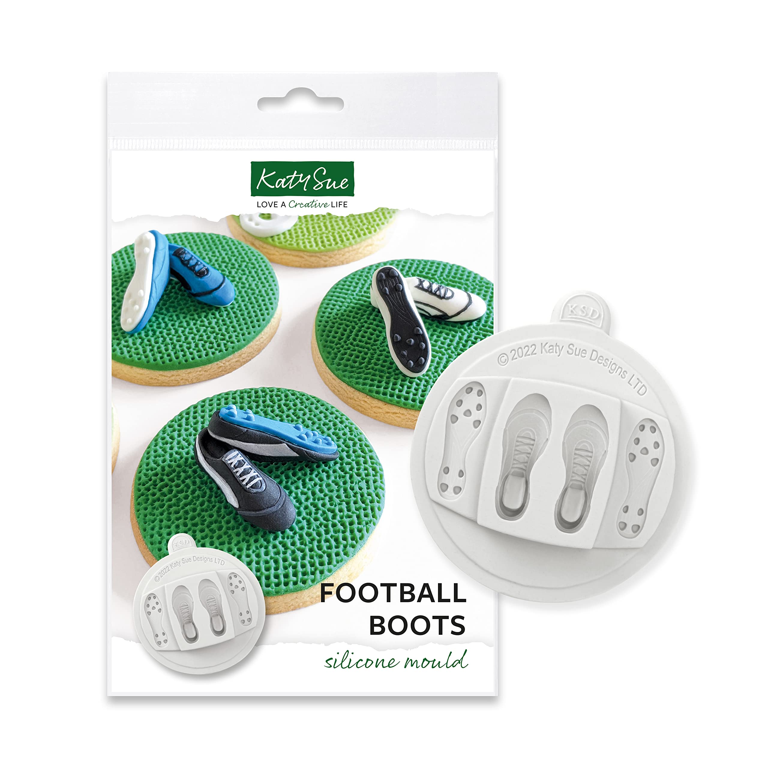 Katy Sue Soccer Shoes/Cleats (Football Boots) Silicone Mold For Cake Decorating & Crafts - Makes Boots 1.5 Inches X 0.5 Inches