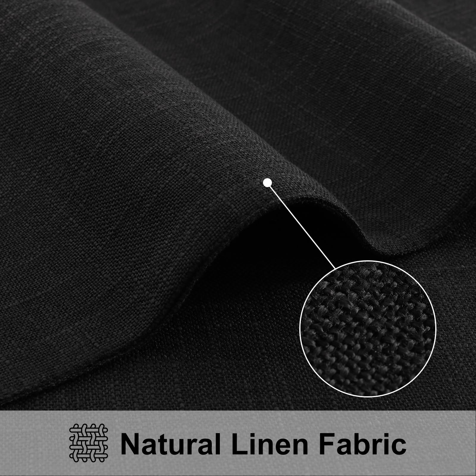 Homing Black Cloth Placemats For Dining Table Set Of 6 - Cotton Linen Blend Washable Farmhouse Kitchen Mats For Indoors & Outdoo