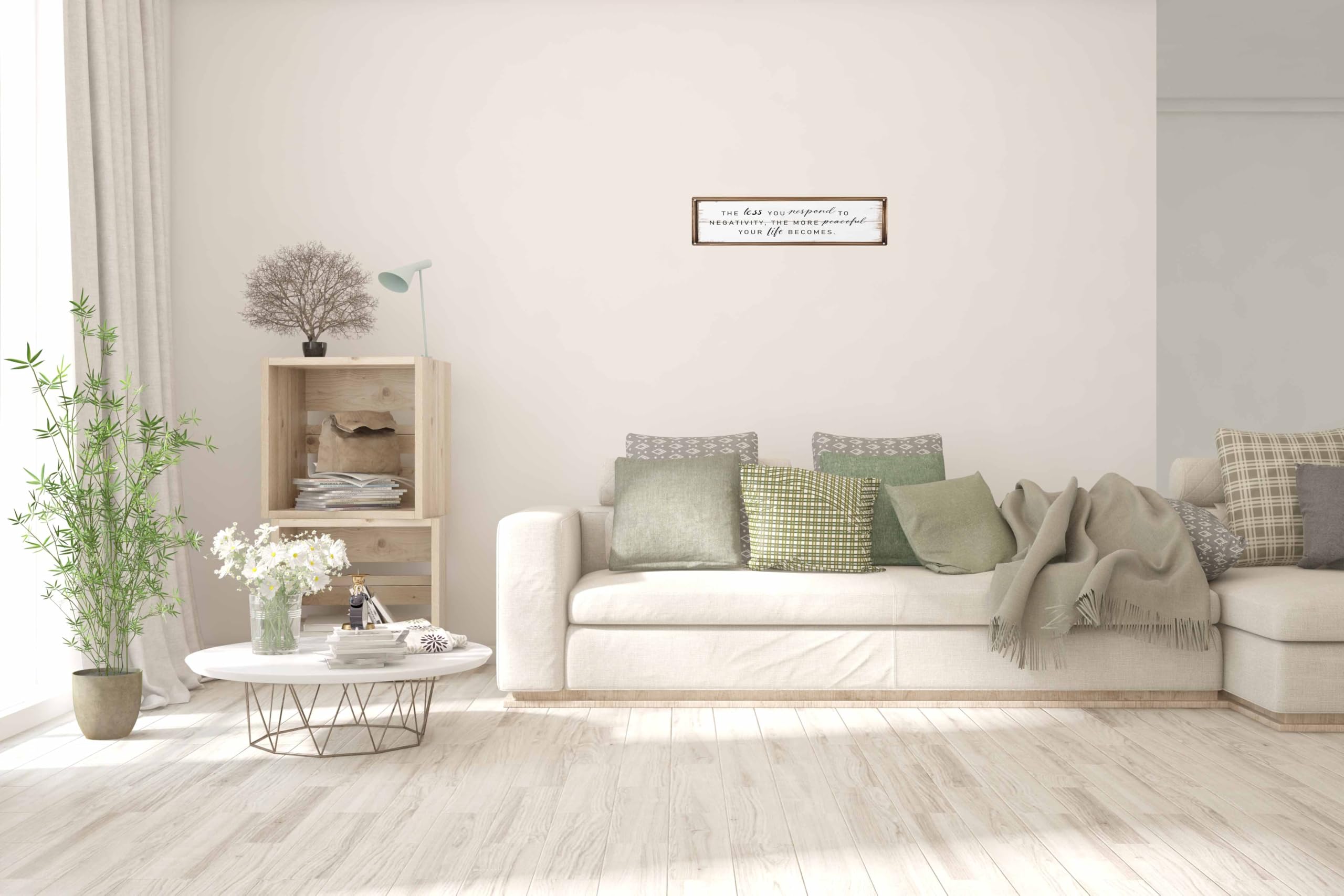 Aimlayton Negativity Response Metal Sign 4x16in Motivational Plaque for Yoga Room Meditation Wall Art