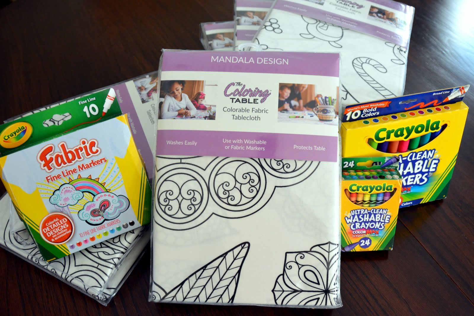 The Coloring Table - Mandala Design - Rectangle Tablecloth - Fabric Coloring Tablecloth - Colorable Designs - Washable And Reusa