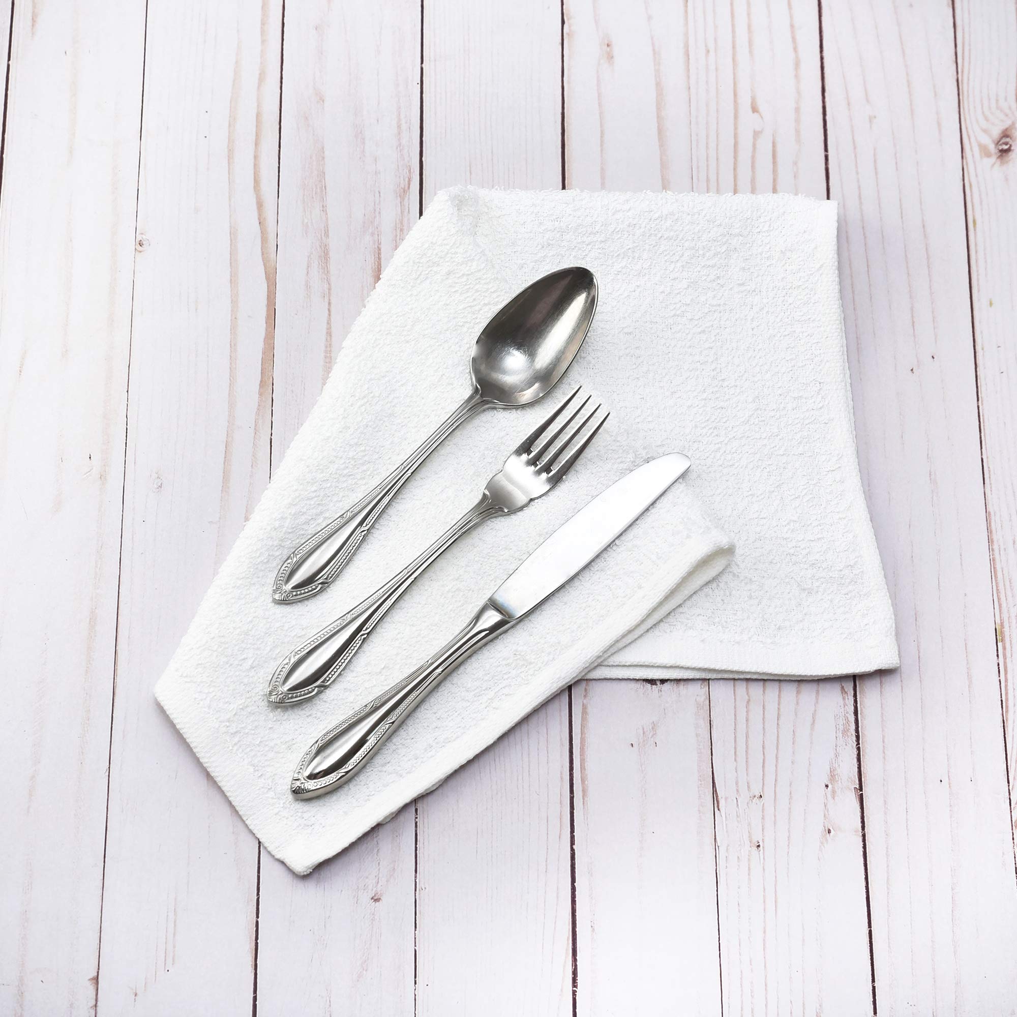 Pacific Linens Kitchen Dish Towels, 100% Cotton Rags For Cleaning Counter Top, Drying Dishes - Reusable, Machine Washable Barmop