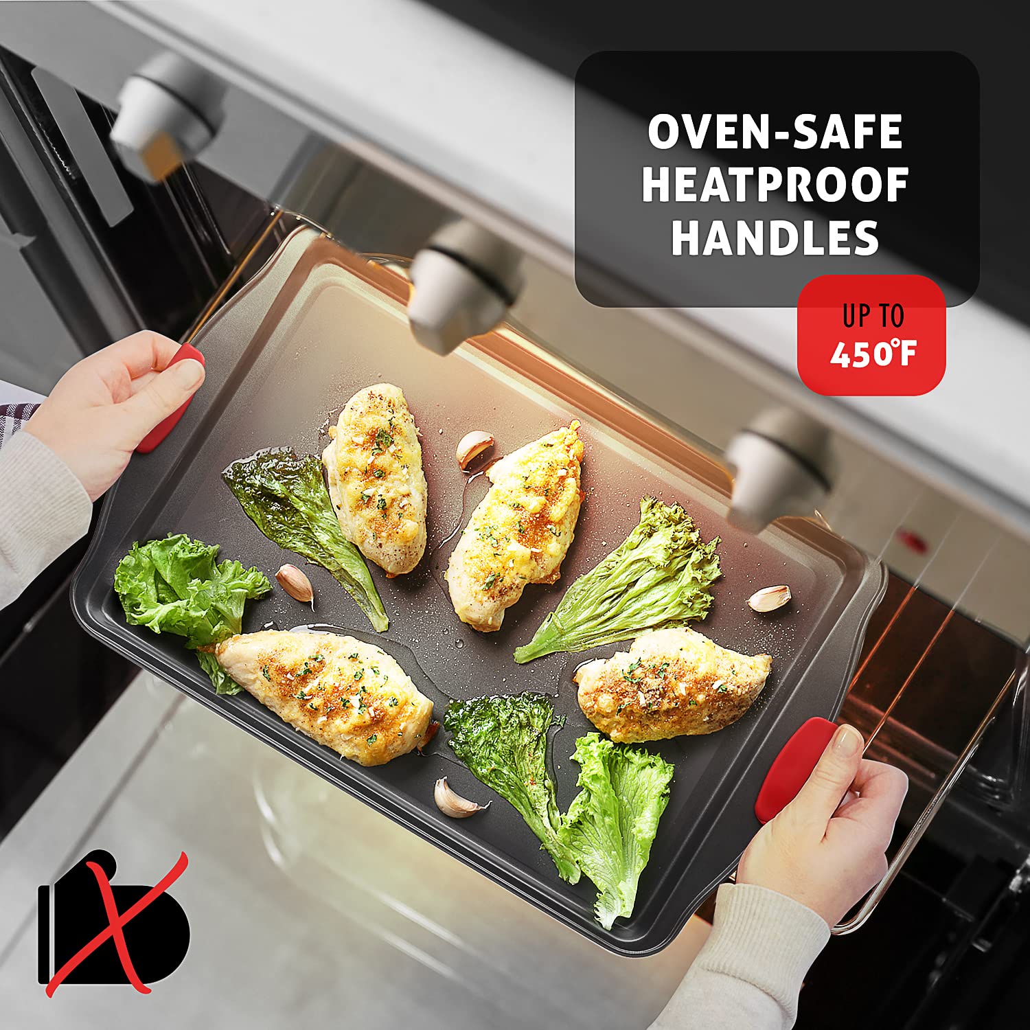 Baking Pan Set, 15 Piece Premium Nonstick Bakeware Sets Bpa Free, Cookie Sheets Nonstick Steel Baking Sheets For Oven With Muffi