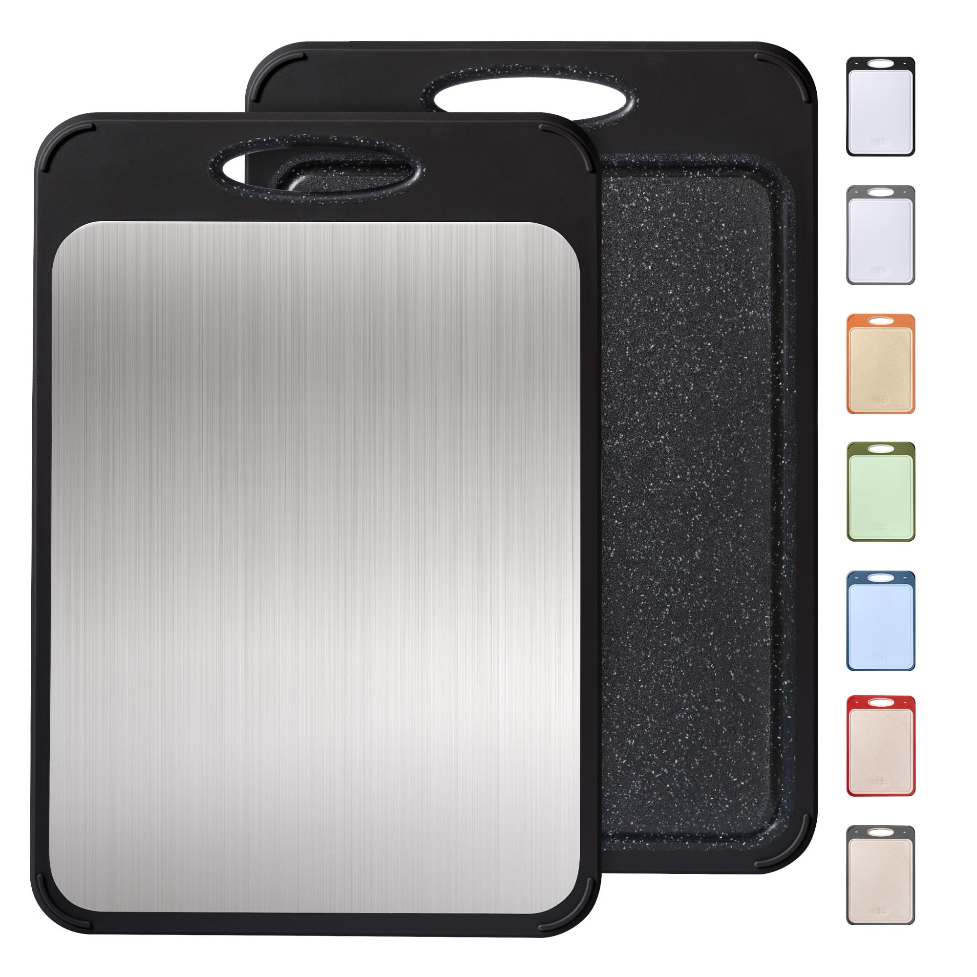 Stainless Steel Cutting Board, Best Non Toxic Cutting Boards for Kitchen, Double Sided Metal Chopping Board for Meat/Vegetables,