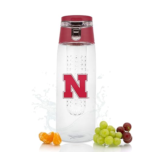 Duck House Ncaa Nebraska Cornhuskers 20Oz Plastic Infuser Sport Bottle