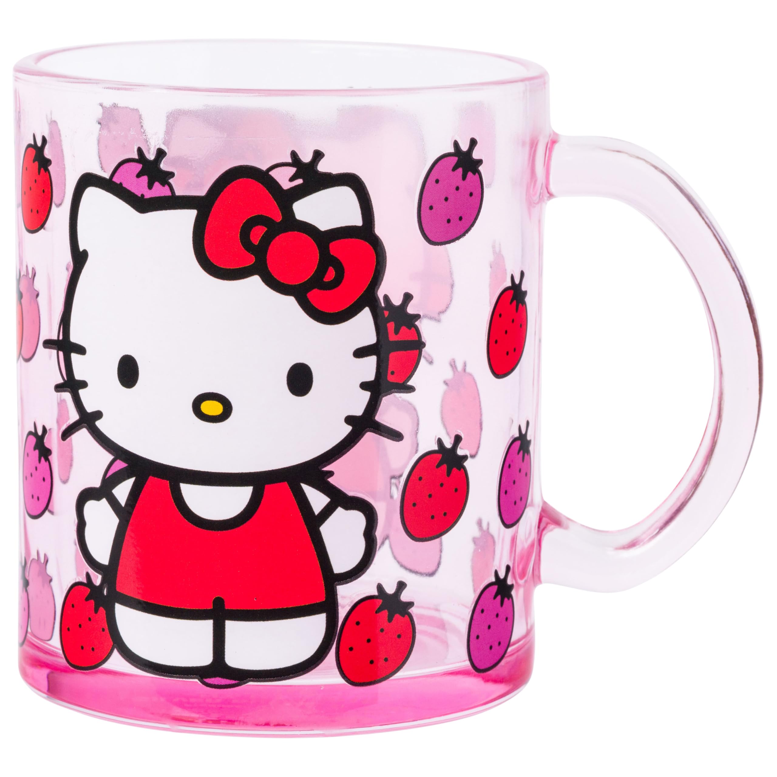 Silver Buffalo Sanrio Hello Kitty Strawberry Glass Coffee Mug, 17.5 Ounces
