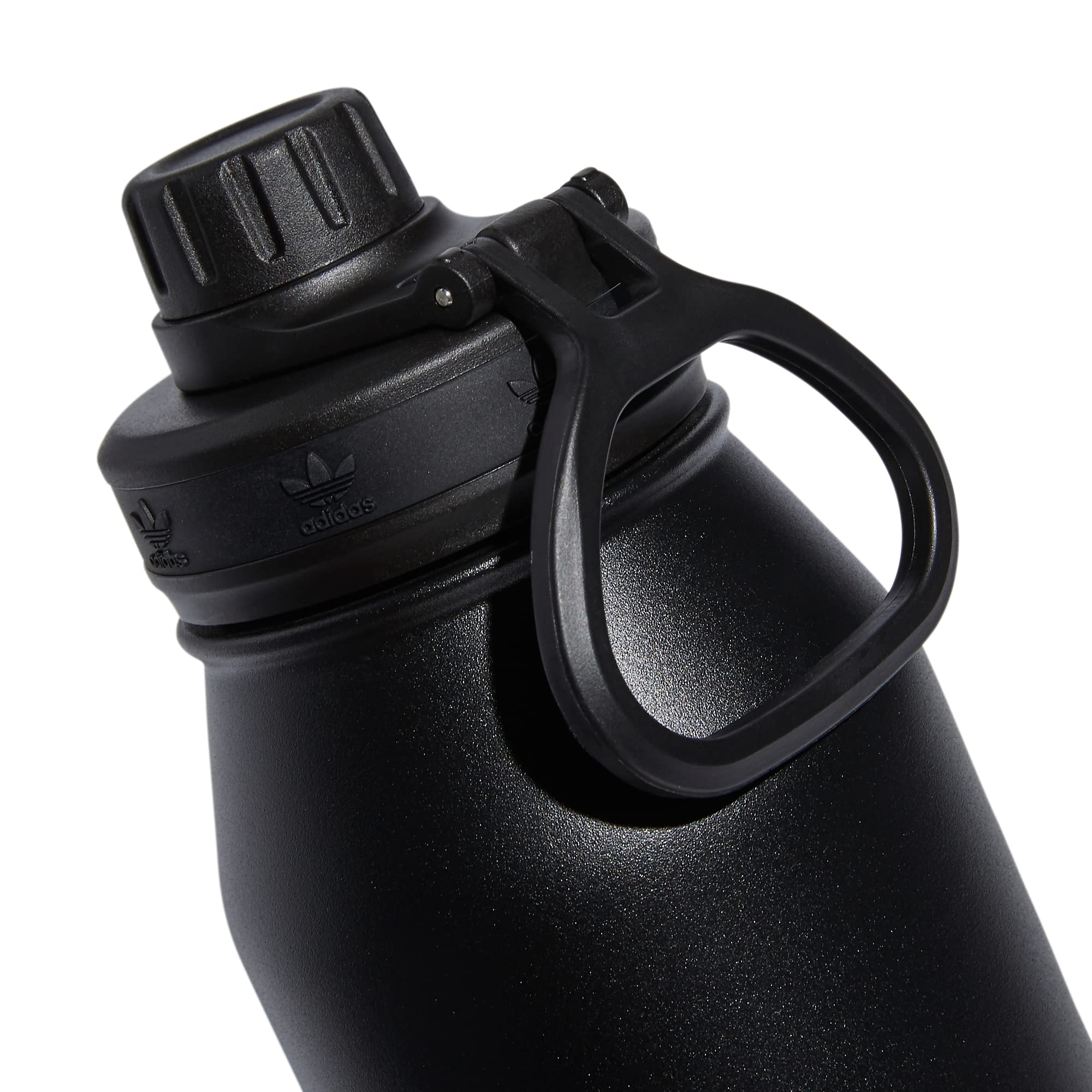 Adidas Originals 1 Liter (32 Oz) Metal Water Bottle, Hot/Cold Double-Walled Insulated 18/8 Stainless Steel, Black/White, One Siz