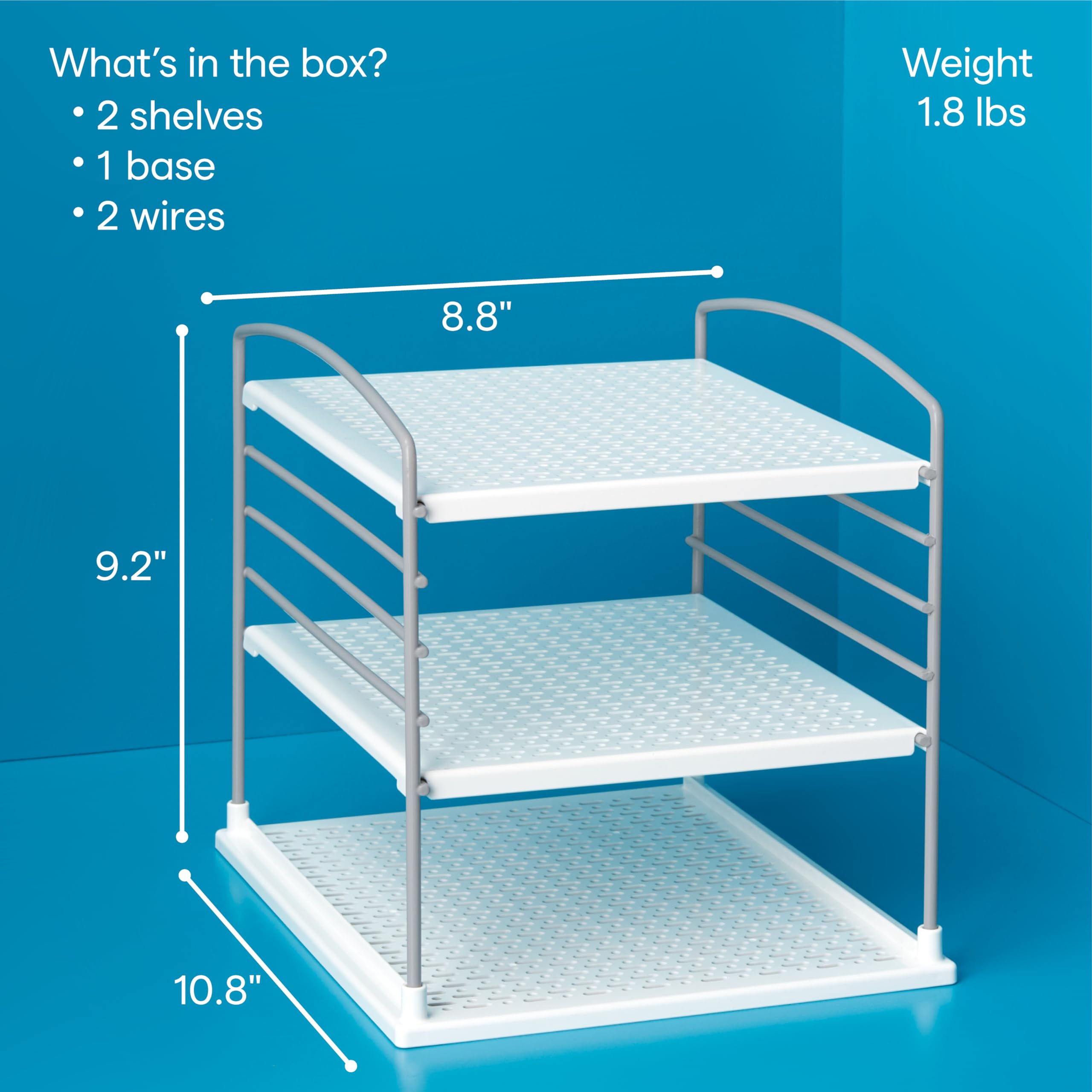 Youcopia Upspace Adjustable Box Organizer For Foil Wrap And Kitchen Cabinet Storage, Original, White
