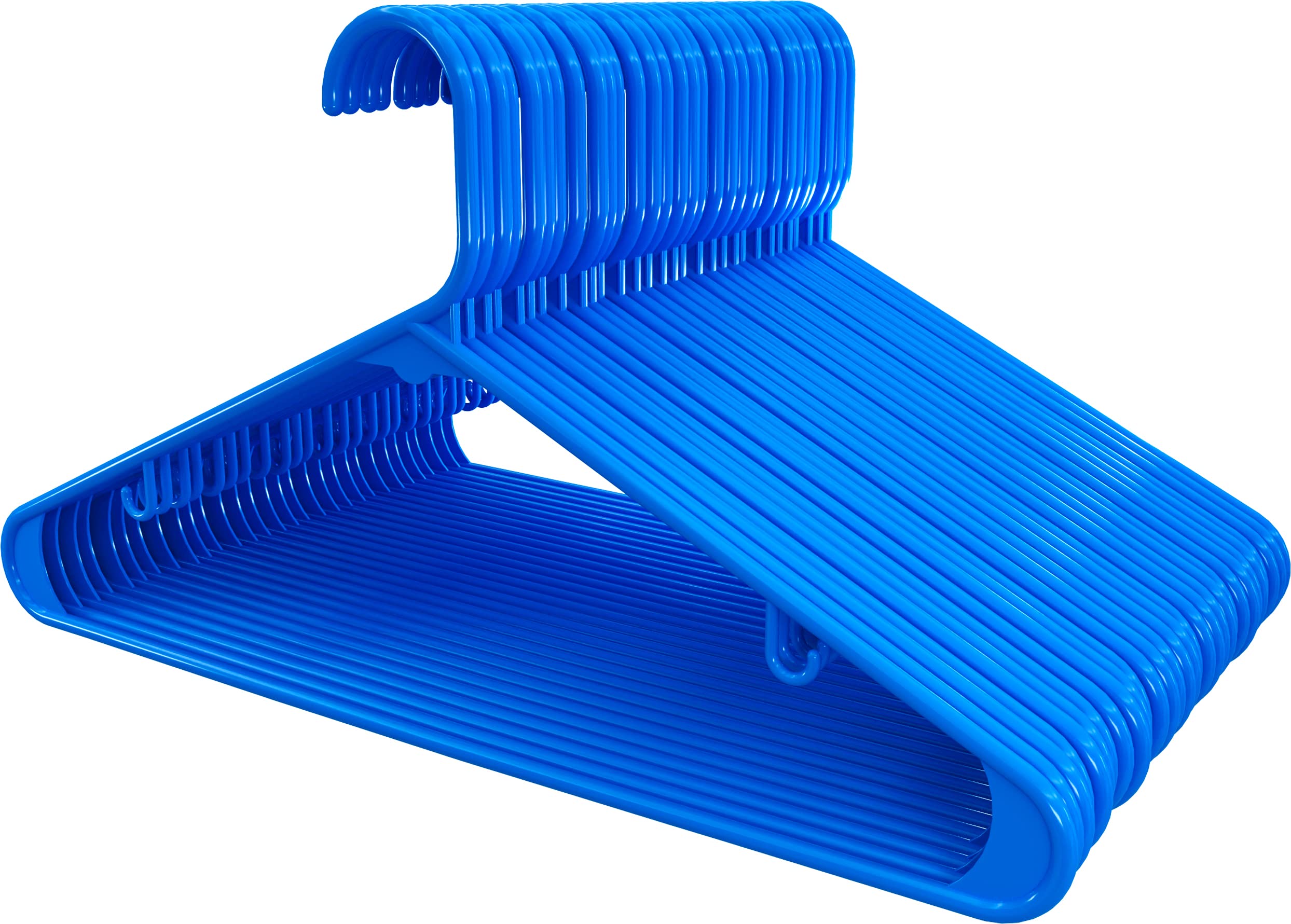 Utopia Home Plastic Hangers 50 Pack - Clothes Hanger With Hooks - Durable & Space Saving Coat Hanger - Heavy Duty Blue Hangers F