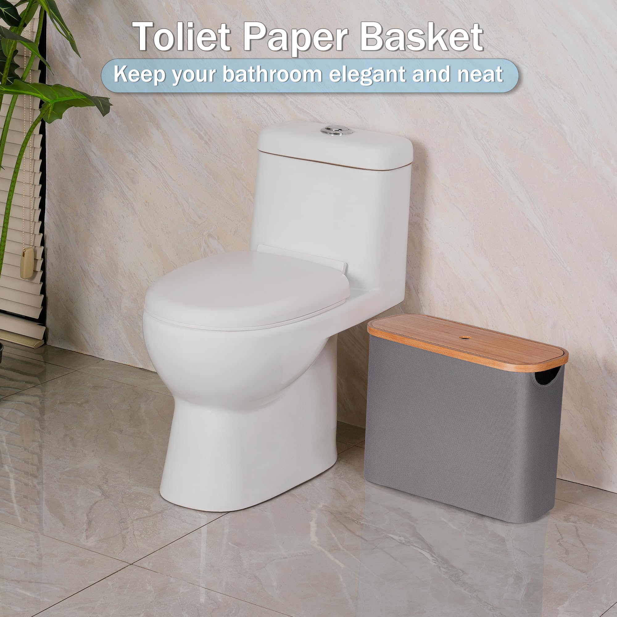 Efluky Toilet Paper Storage, Toilet Paper Basket With Lid, Toilet Paper Organizer For Bathroom, Free Standing Toilet Paper Holde