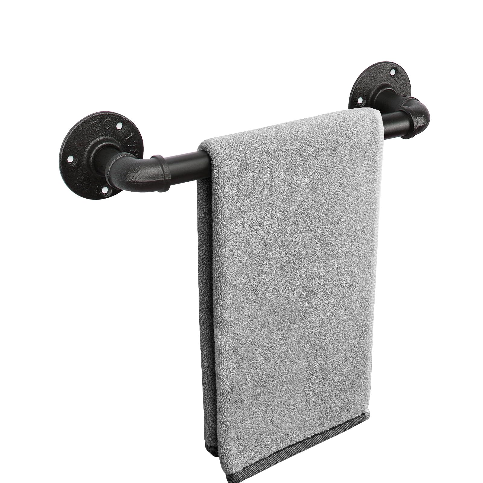 Livabber Industrial Pipe Towel Bar, Rustic Iron Decor Bathroom Hardware Towel Holder Accessory, Heavy Duty Wall Mounted Bath Tow