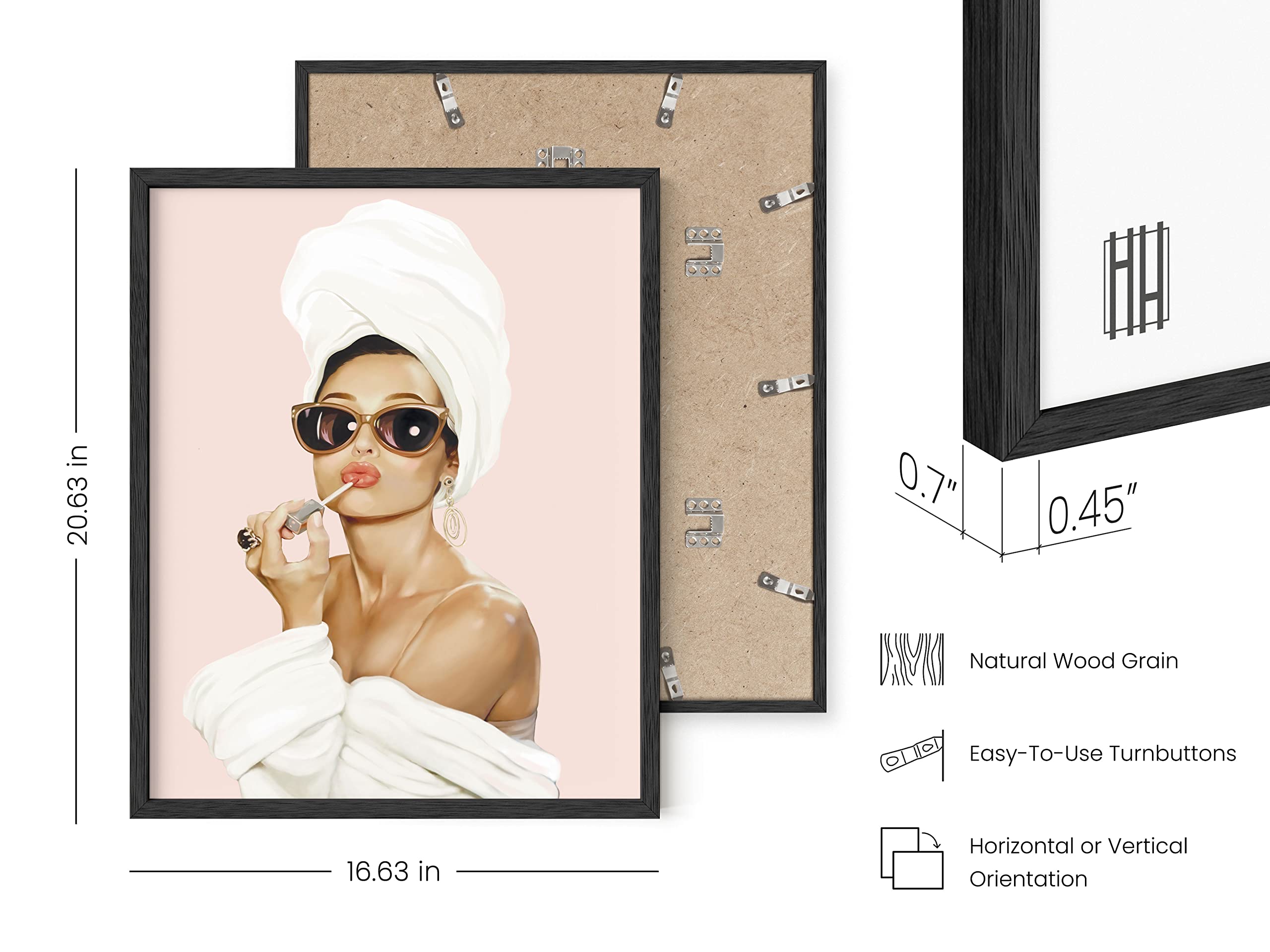 Audrey Hepburn Wall Art Vogue Wall Decor - by Haus and Hues  Audrey Hepburn Poster Hollywood Wall Art  Audrey Hepburn Pictures Famous Woman Art Prints Individual (Audrey Hepburn  16x20 Black Framed)