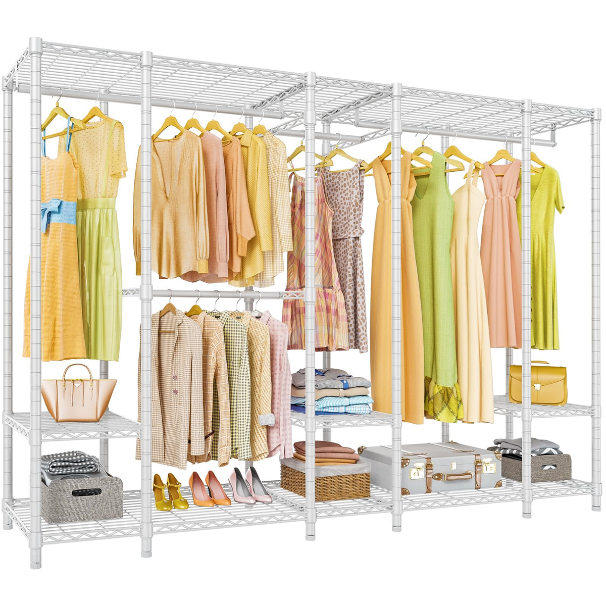 Vipek V50I Extra Large Portable Closet Rack Bedroom Armoire Freestanding Wardrobe Closet, Heavy Duty Multi-Functional Metal Clot