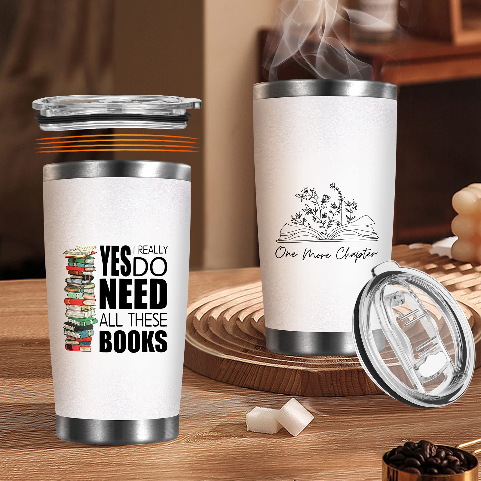 Petitian Book Lovers Gifts Booklover Tumbler: Yes I Really Do Need All These Books Nerd Gifts 20 Oz Book Lover Tumbler For Women
