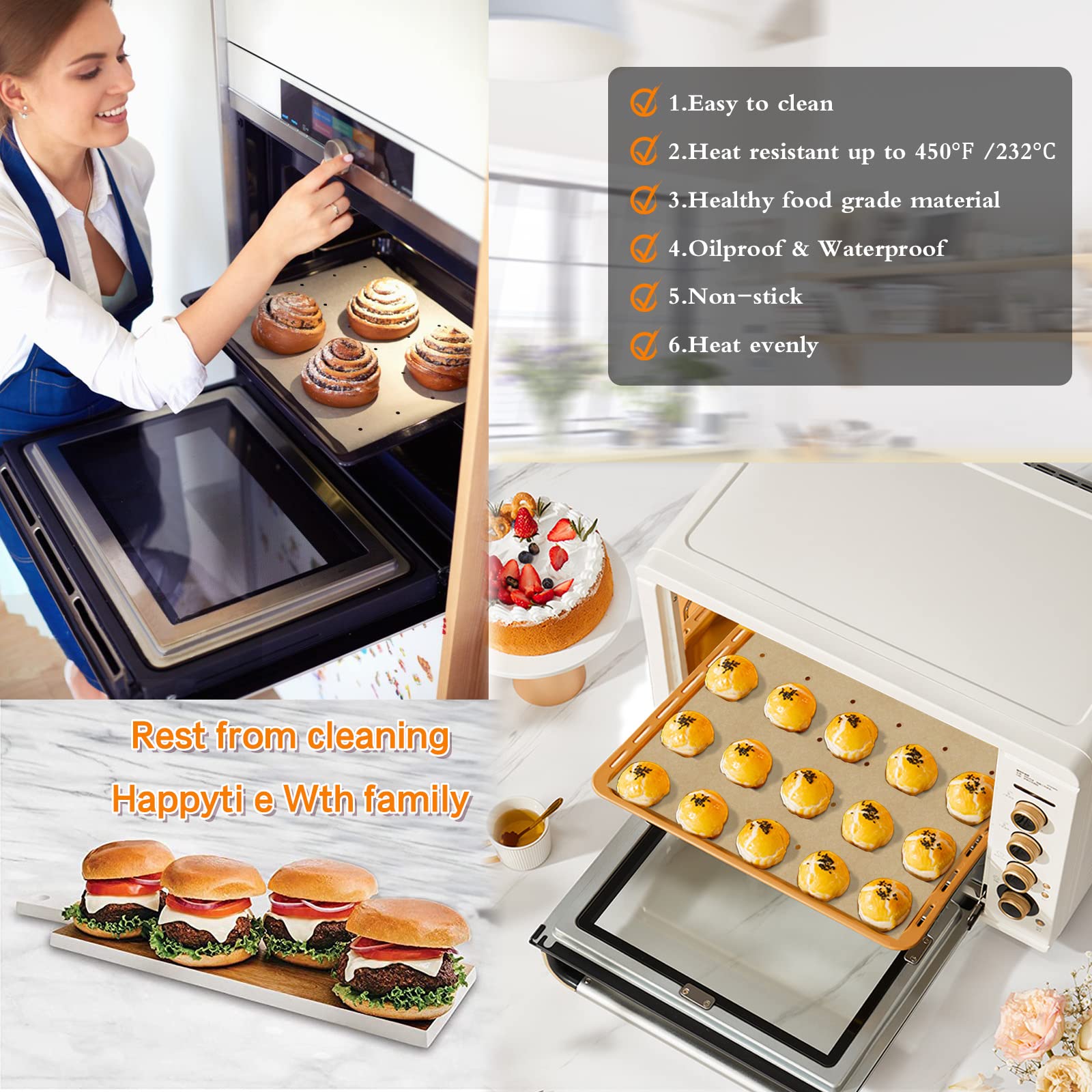 100 PCS Unbleached Parchment Paper  Perforated Square Liners for Cuisinart  Breville  Black and Decker Air Fryer  Toaster Ovens  11 x 9 inch