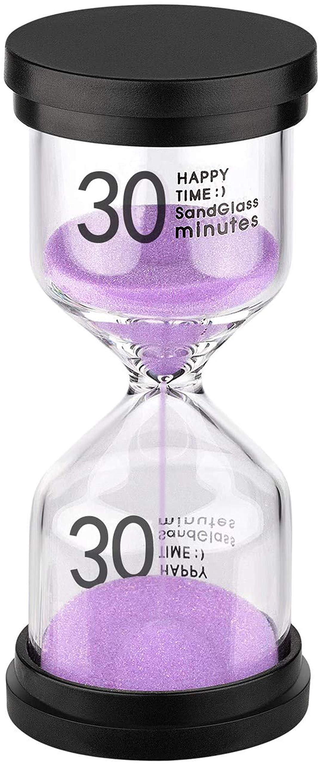 Suliao 30 Minute Hourglass: Purple Sand Clock Timer, Large Sand Watch 30 Min,Plastico Reloj De Arena 30 Minutos, Colorful Half H