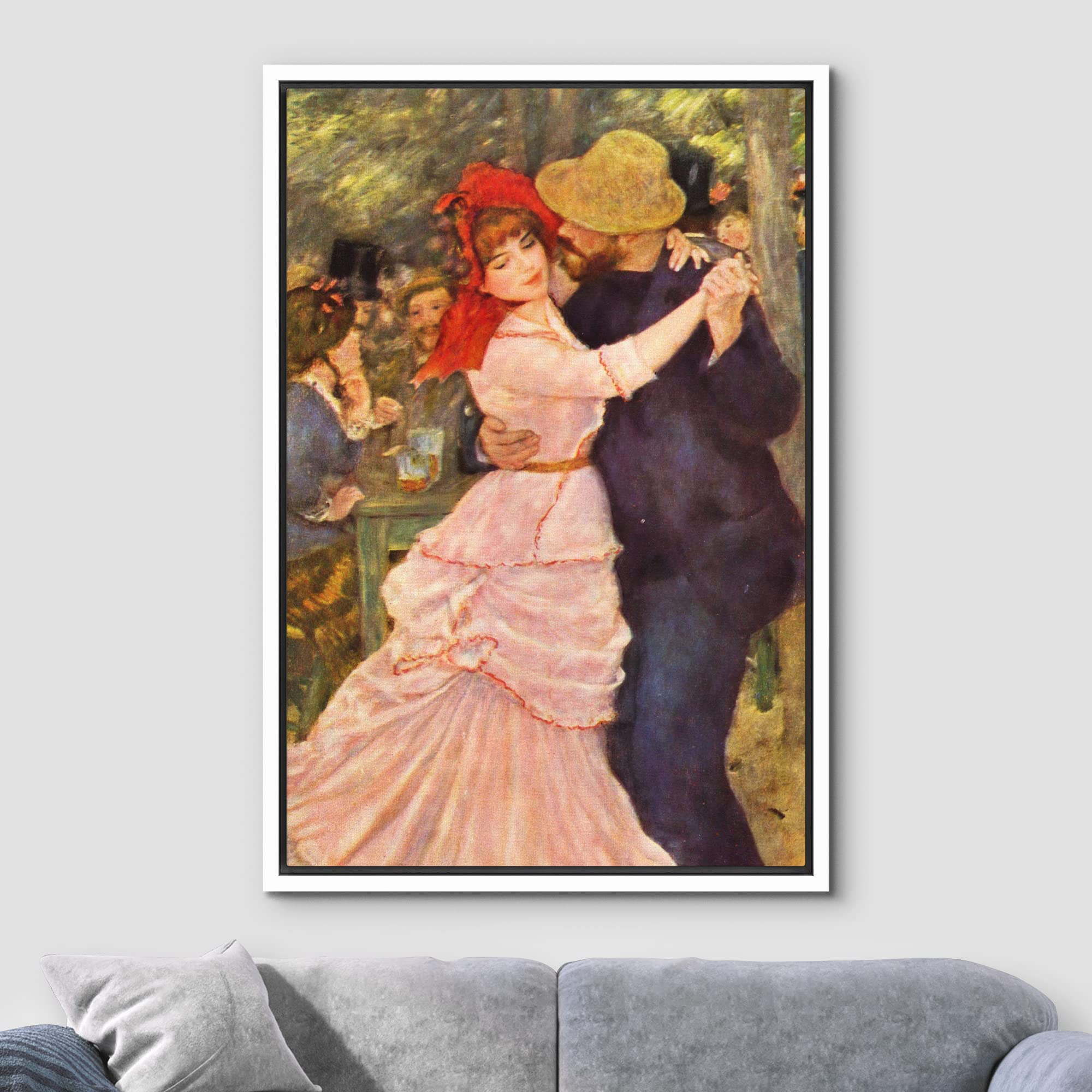 Wall26 Framed Canvas Print Wall Art Dance At Bougival By Pierre Renoir People Historic Illustrations Fine Art Traditional Scenic