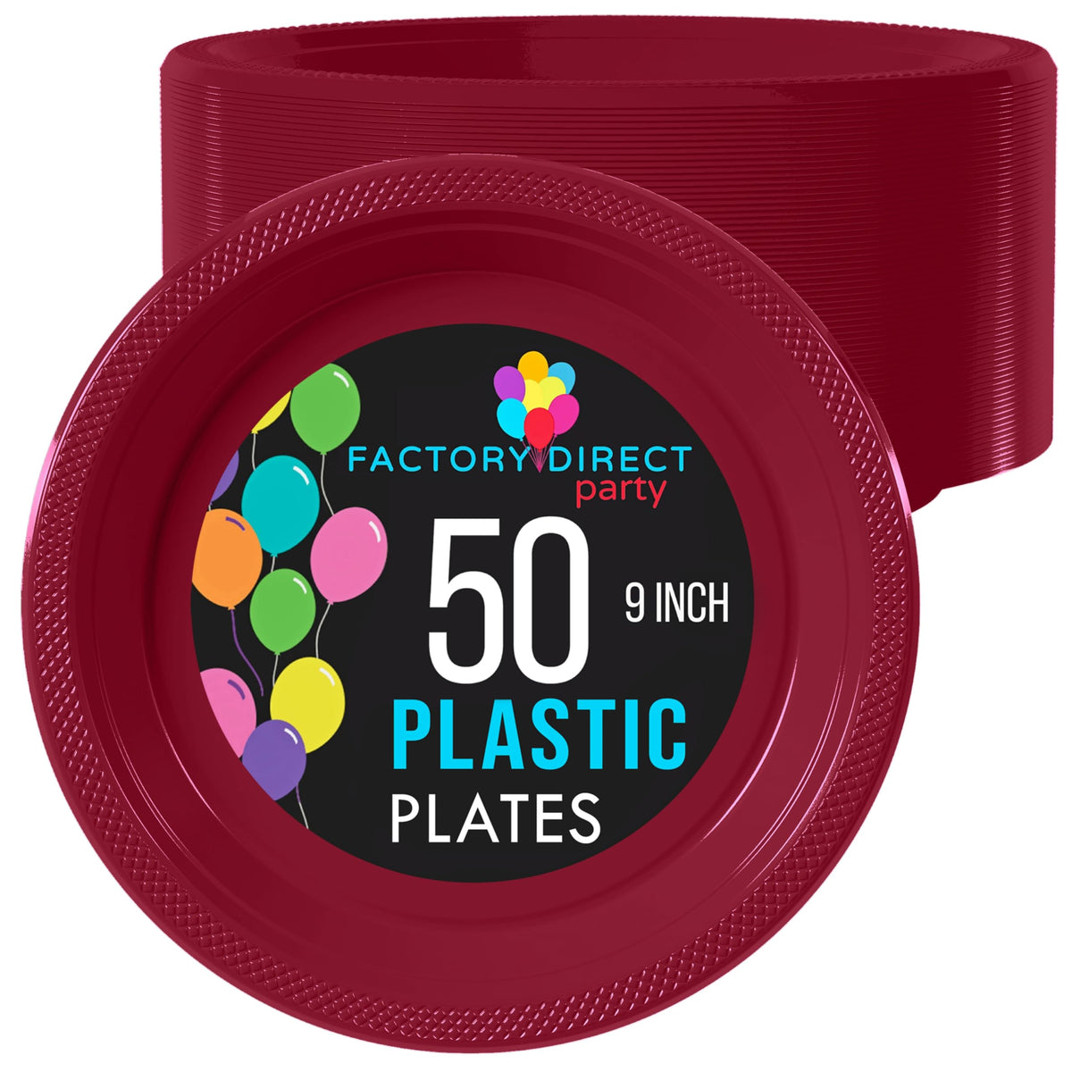 Exquisite Burgundy Plastic Plates For Party 9 Burgundy Disposable Plates For Party Supplies 50 Pcs Disposable Dinner Plate Hea