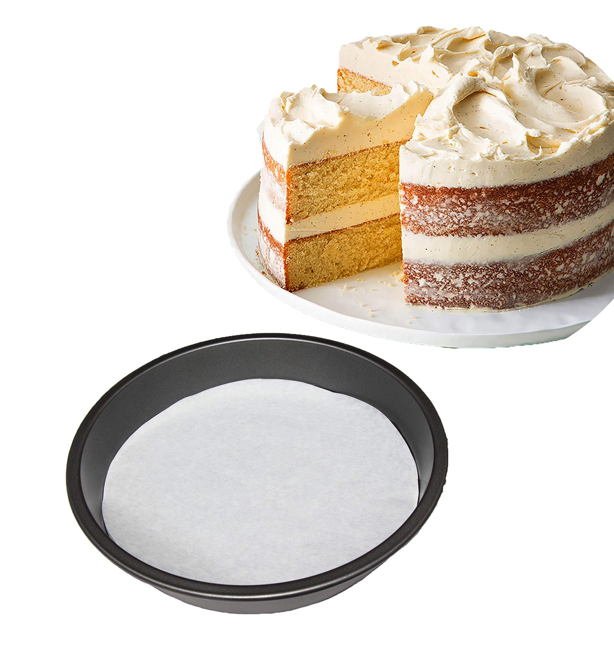 Regency Wraps Parchment Paper Circles For Round Cake Pans, Greaseproof Liners For Non-Stick Baking, 8'' (Pack Of 24), White