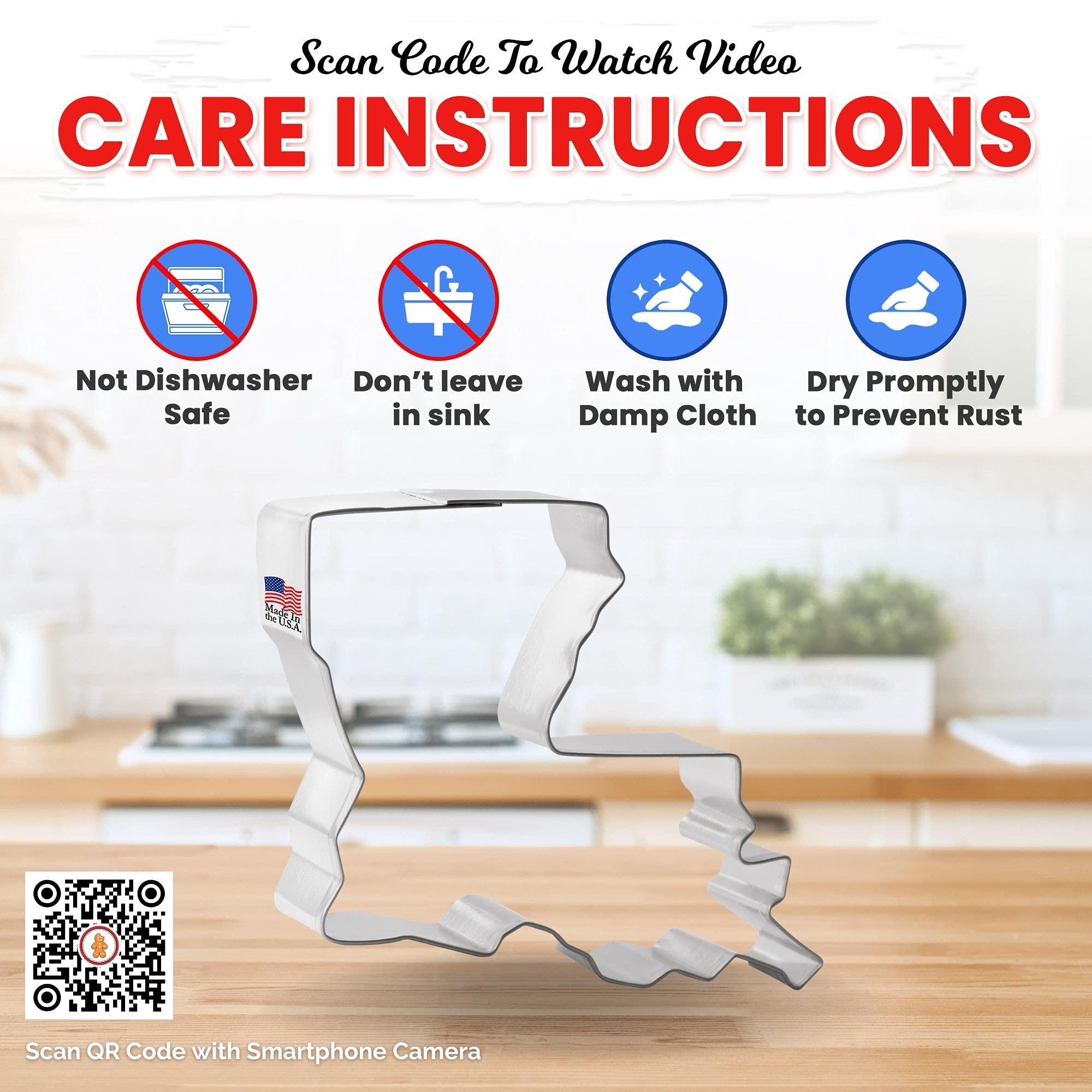 Foose Store Louisiana Cookie Cutter 3.5 Inch -Tin Plated Steel Cookie Cutters - Made In The Usa