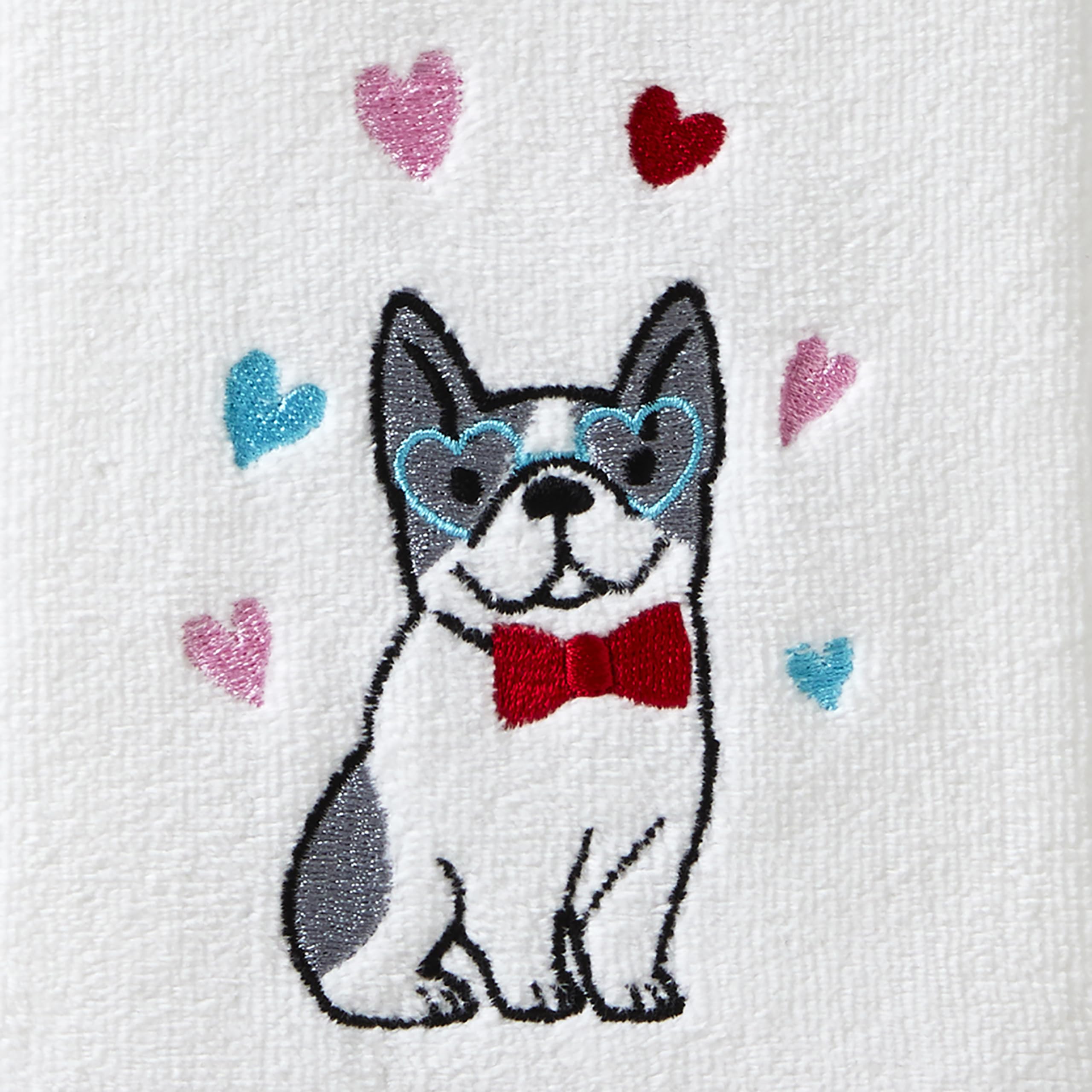 Skl Home By Saturday Knight Ltd. Valentine'S Day Puppy Love Hand Towel, White (2-Pack)