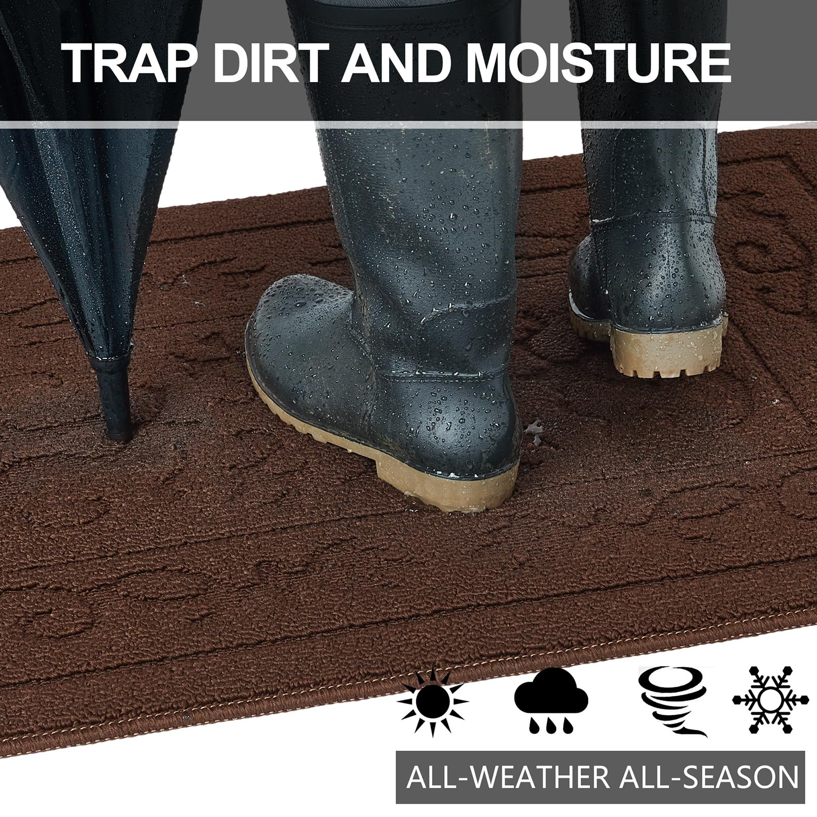 Foneyi Indoor Door Mat, Front Back Door Mat 36'' X 59'' Non-Slip Rubber Backing Door Rug, Machine Washable Entry Rug, Low Profil