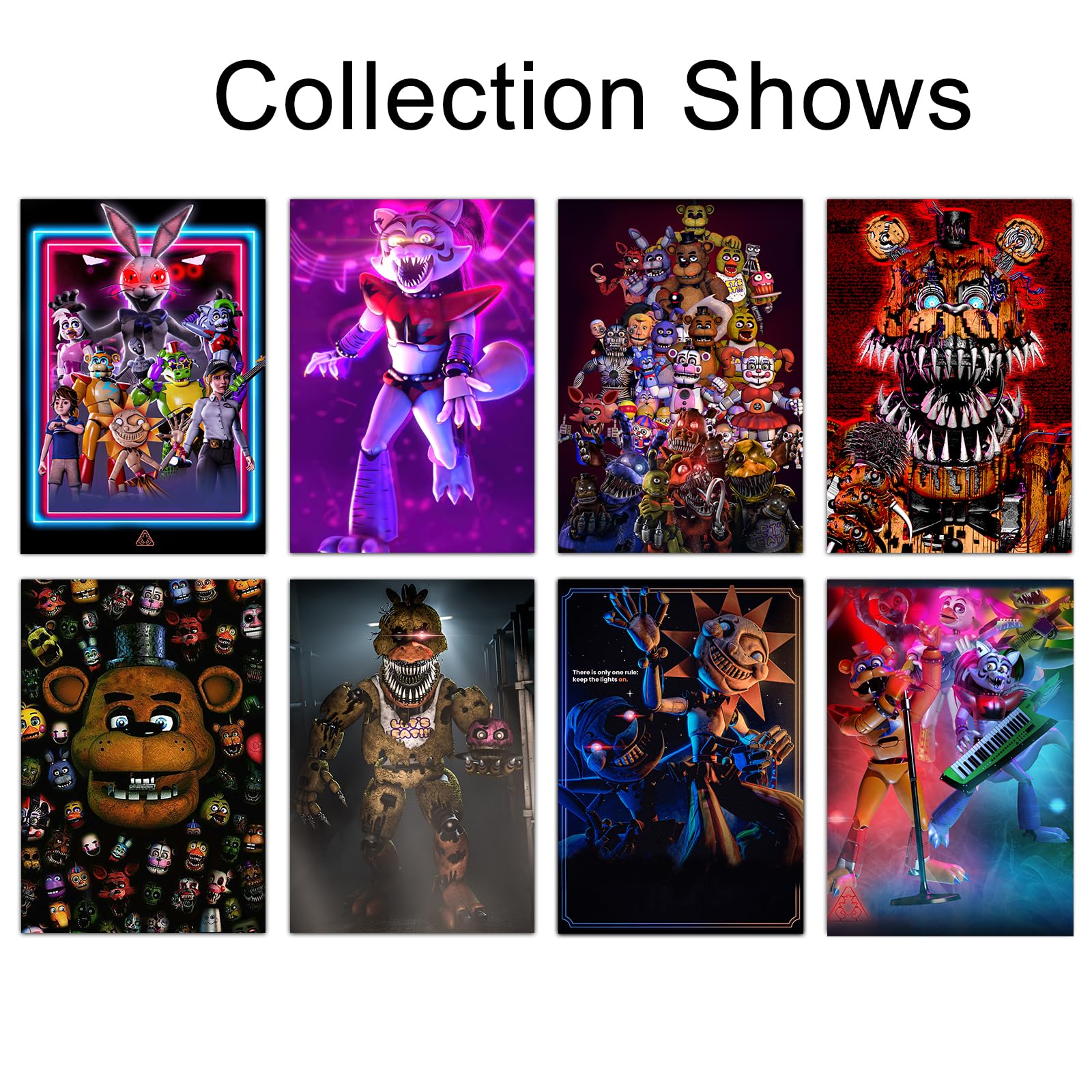 Pounchi Horror Gaming Posters (8 Pcs With Wall Collage Kit) 11.4'' X 16.5'' Unframed Version Hd Printing Poster For Horror Video