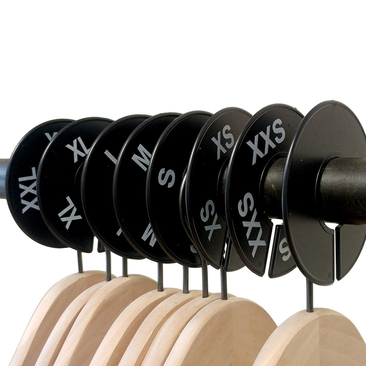 Nahanco Cbwkit3, Black Round Clothing Rack Size Dividers, White Print ...