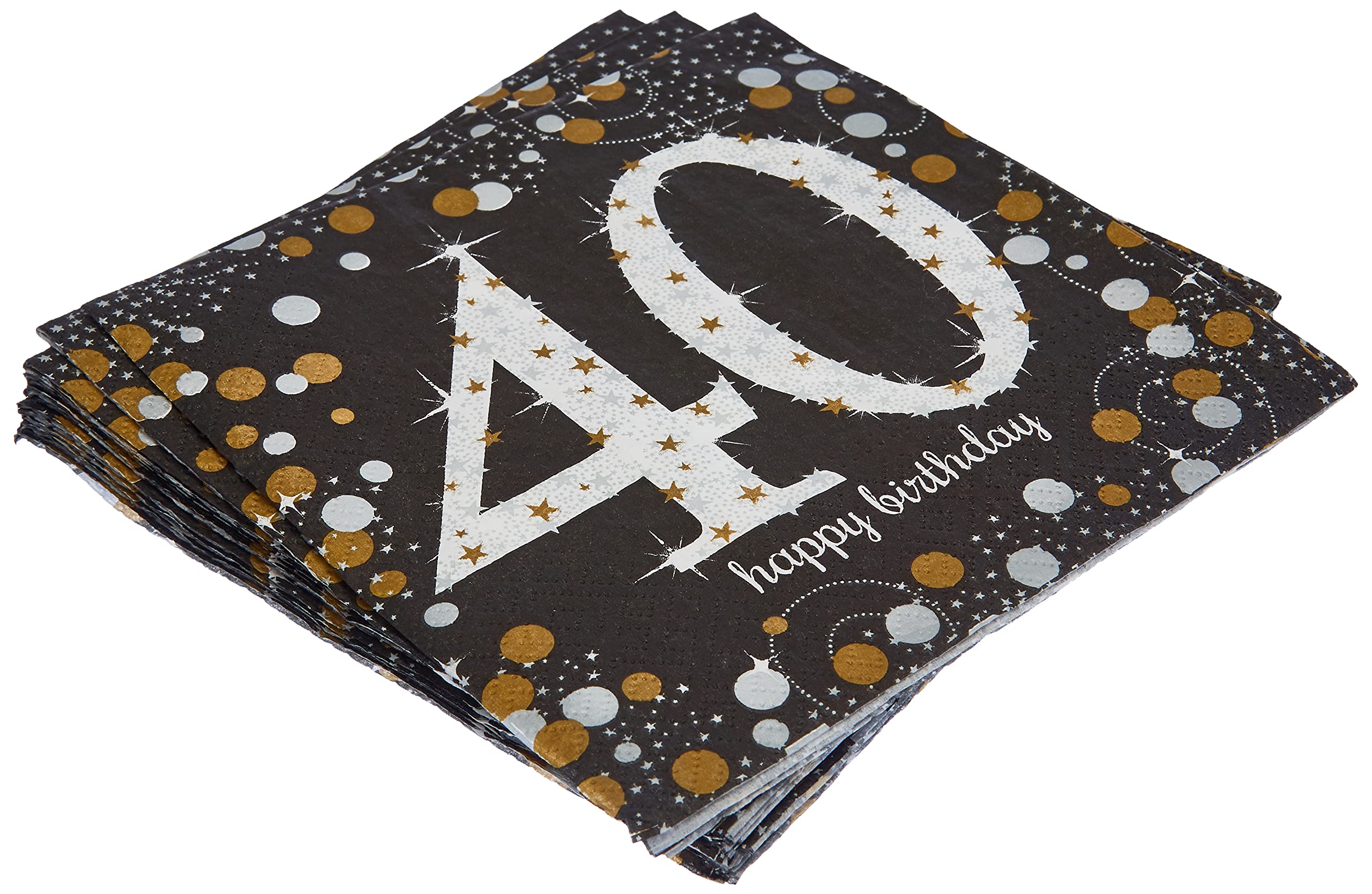 Sparkling Celebration 40 Luncheon Multicolor Paper Napkins ( 6.5'' X 6.5'' ) - Pack Of 16, Premium Quality & Eye-Catching Design
