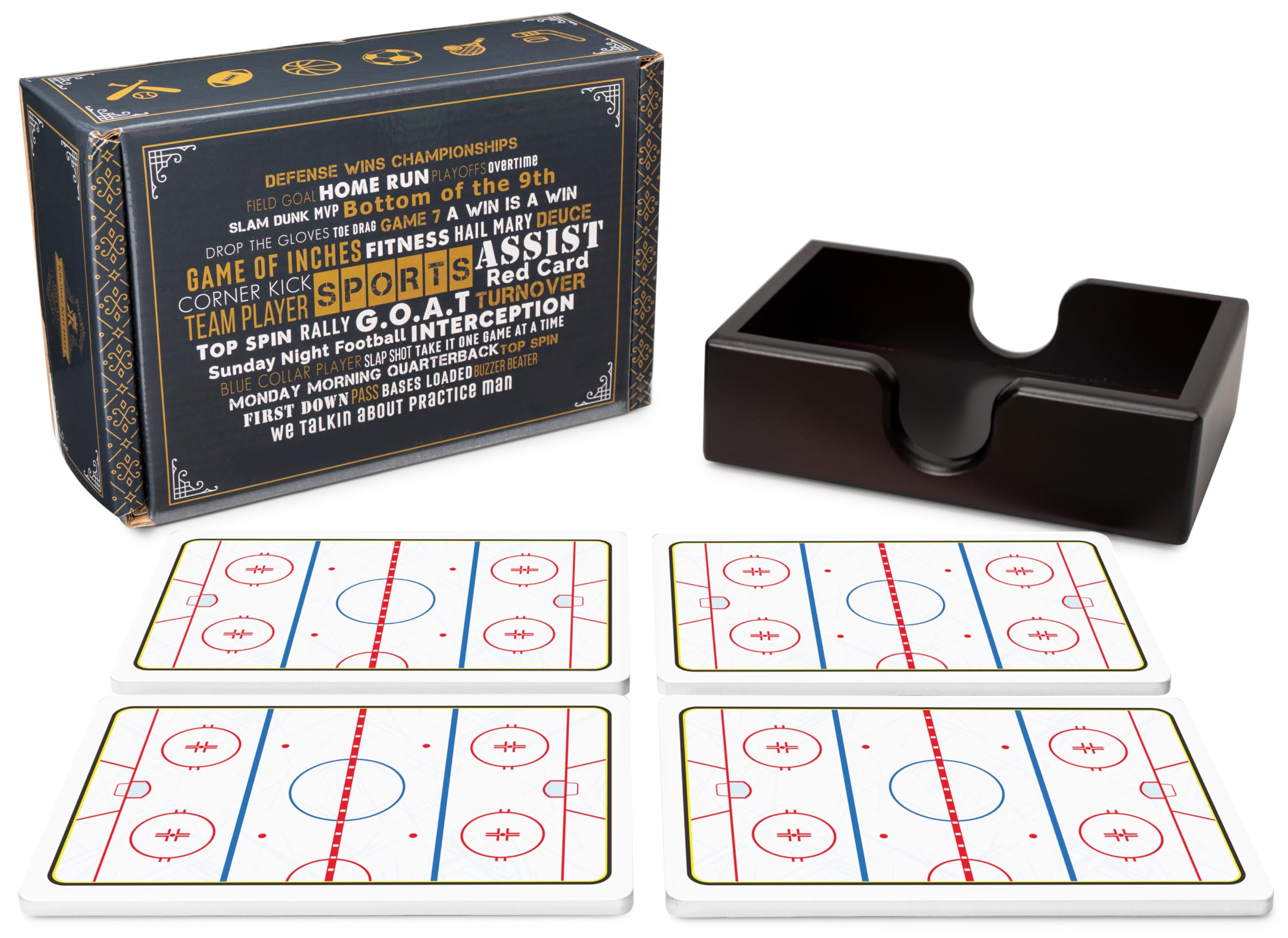 Ice Hockey Rink Ceramic Coasters With Holder. Absorbent Coaster For Drinks, Coaster Set, Table Coaster. Gift For Men, Hockey Dec