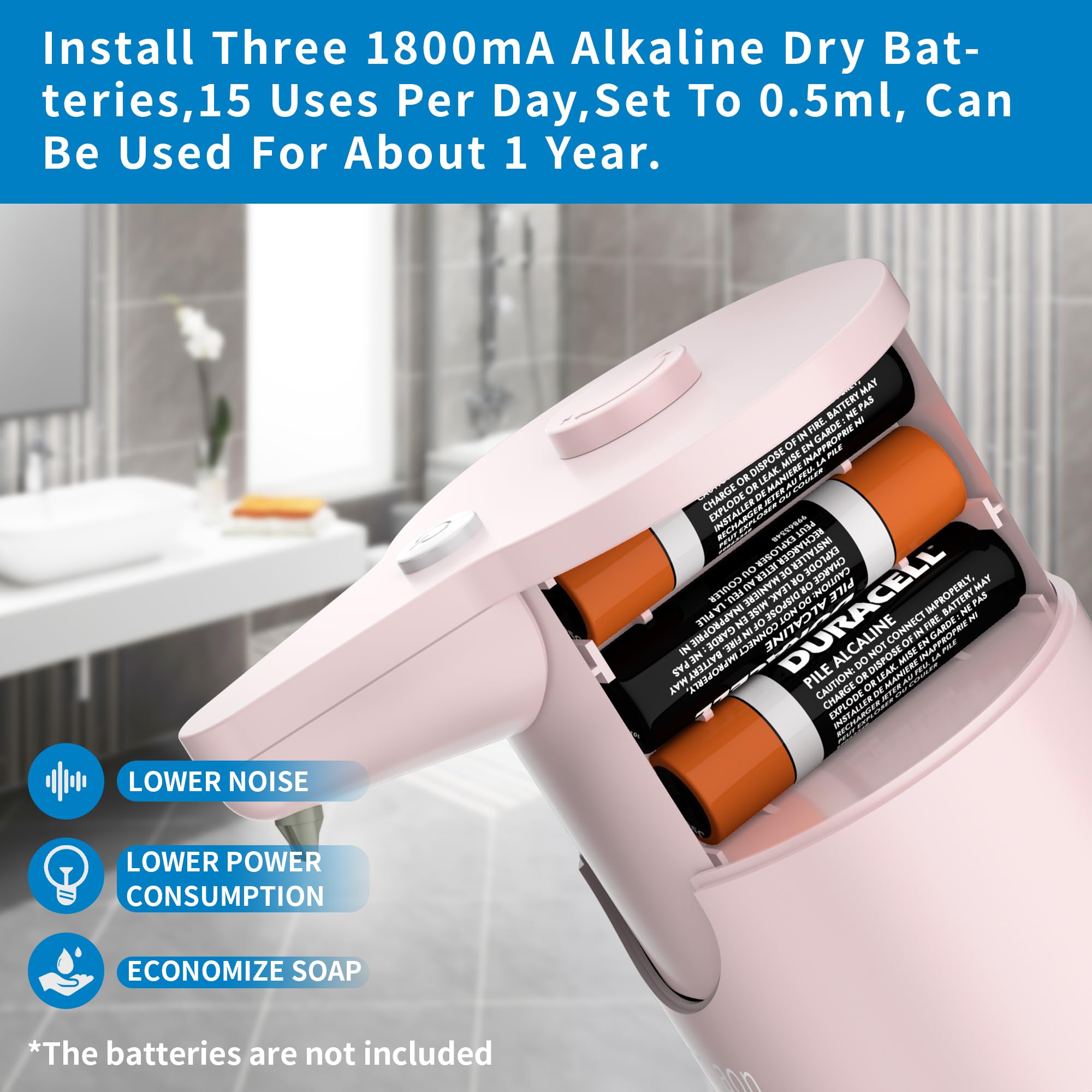 Aunmaon Automatic Soap Dispenser Touchless,Upgrade 15 Adjustable Volume For Thick And Thin Liquid Battery Hand Soap Dispenser,Di