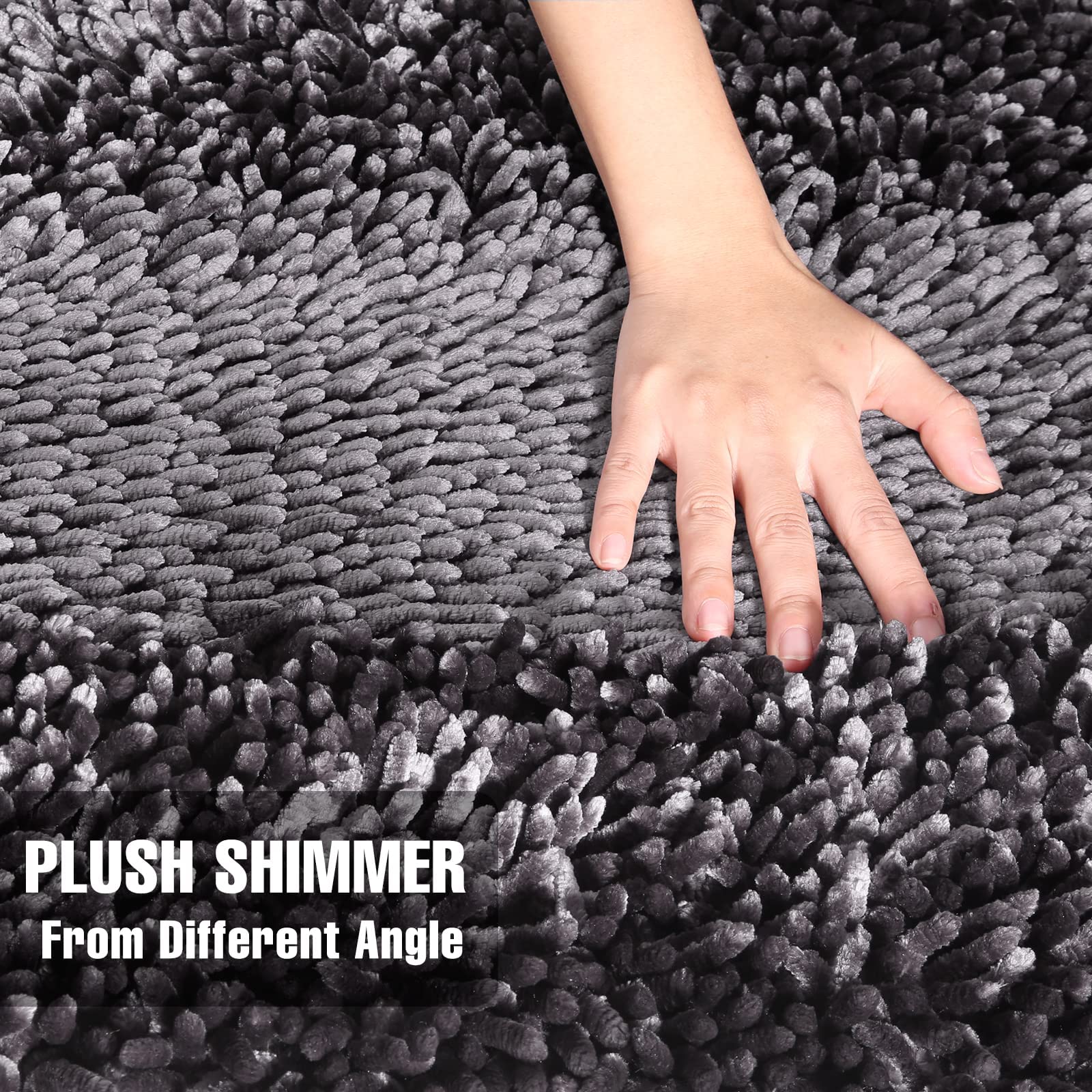 Yimobra Bathroom Rugs Sets 2 Piece, Luxury Shaggy Extra Thick Bathroom Rugs, Plush Non-Slip Mats For Bath Room Floor, Machine Wa