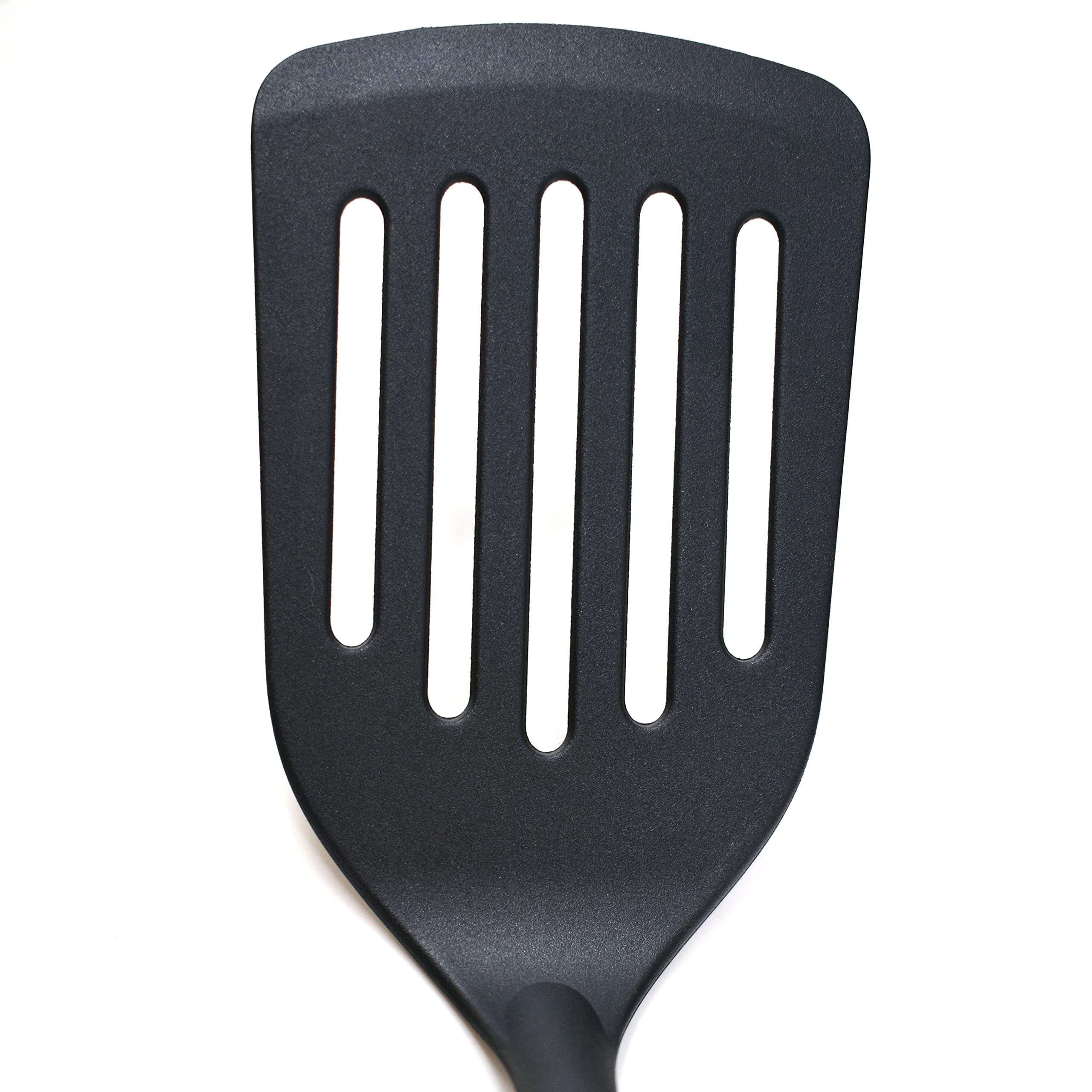 Norpro Grip-Ez Slotted Turner Soft Rubber Handle, Black, 12 X 3 X 3 Inches