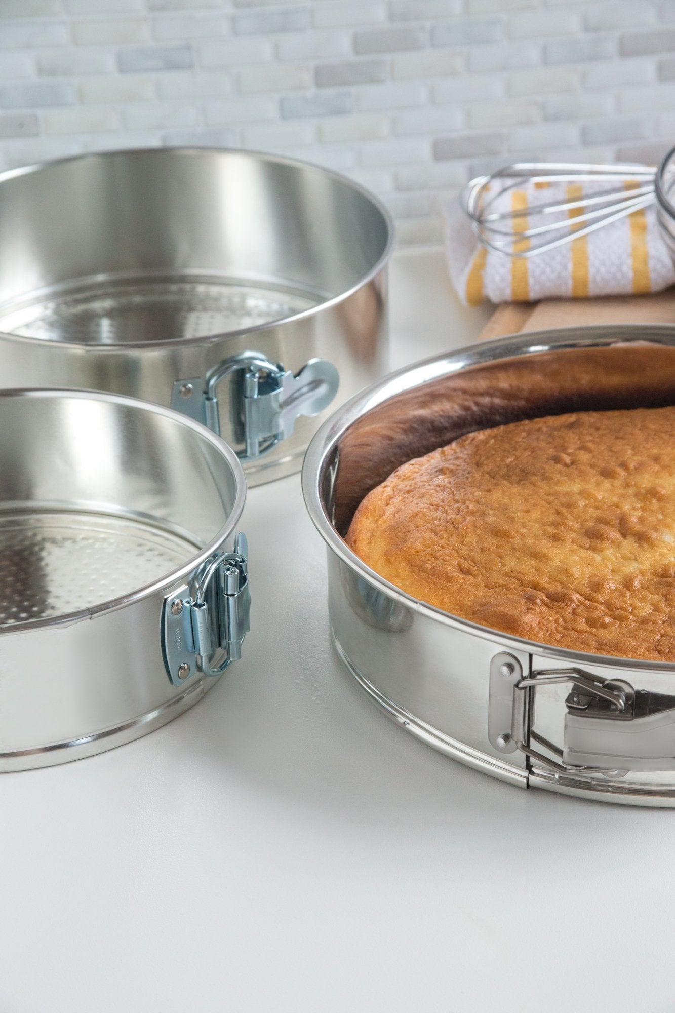 Fox Run Springform Pan Set, 3-Piece Tin-Plated Steel, 7, 9, 10 Inch, Metallic Finish