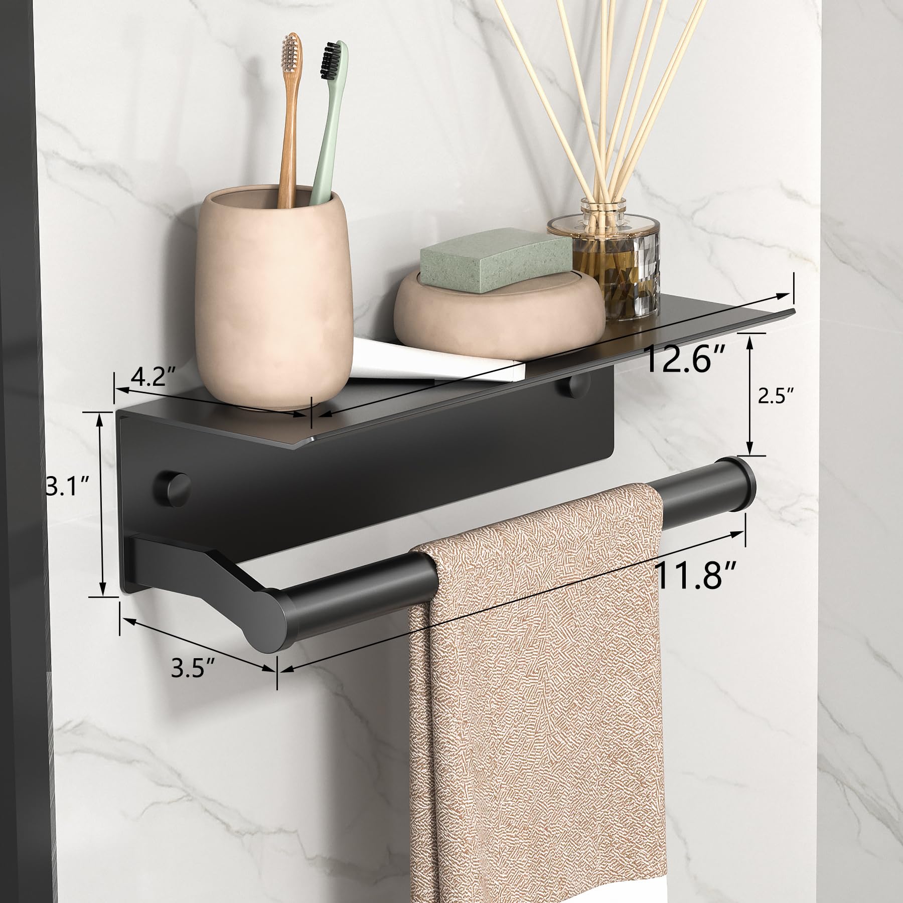 Toilet Paper Holder With Shelf- Dr.Dj Paper Towel Holder Wall Mount, Paper Towel Holder Self Adhesive & Screw For Toilet, Bathro