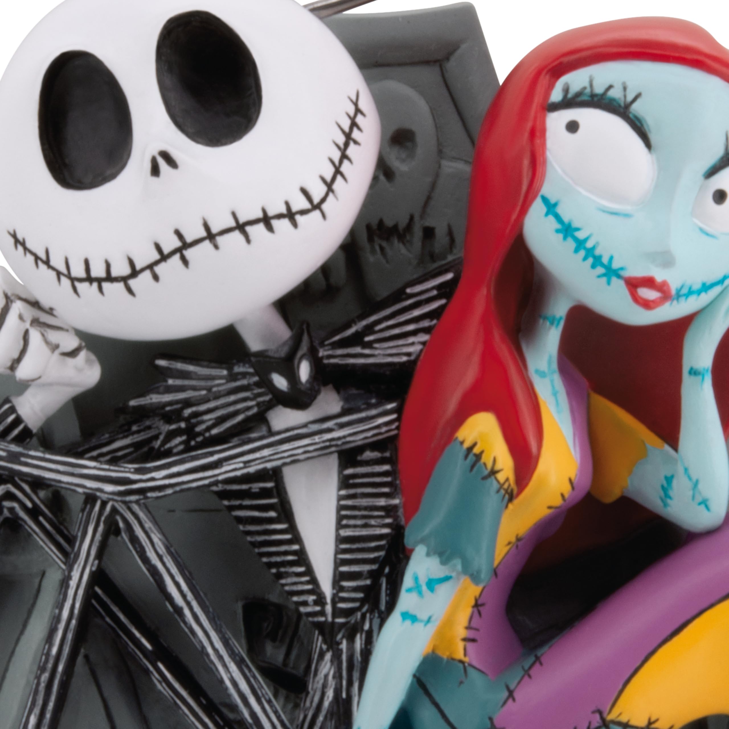 Hallmark Disney Tim Burton's The Nightmare Before Christmas Jack and Sally with Tombstones Christmas Ornament, Gifts for Disney
