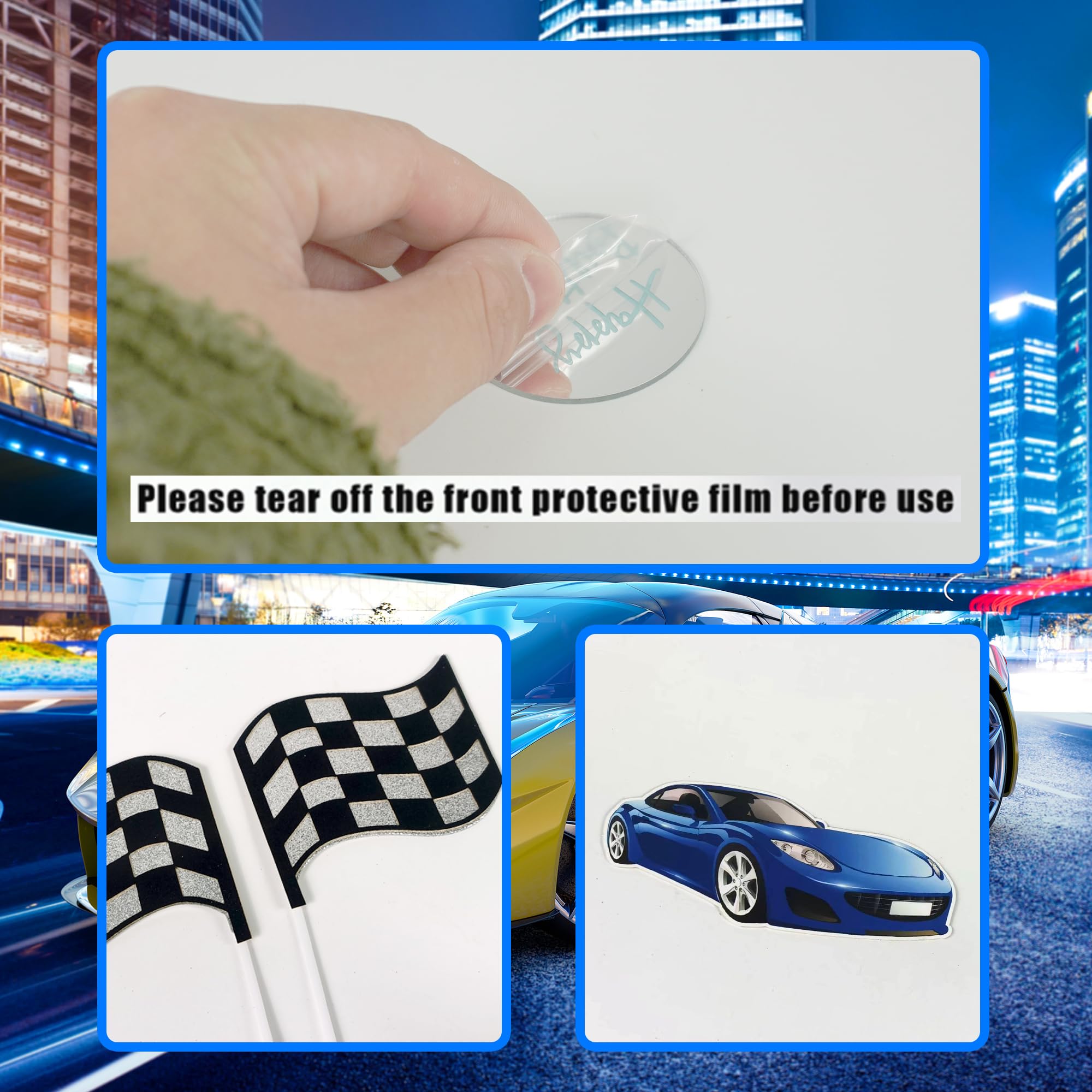 28 Pcs Blue Racing Wheel Cake Topper Tyre Cake Decorations For Man Boy Kid Birthday Party Racing Theme Party Race Car Party Favo