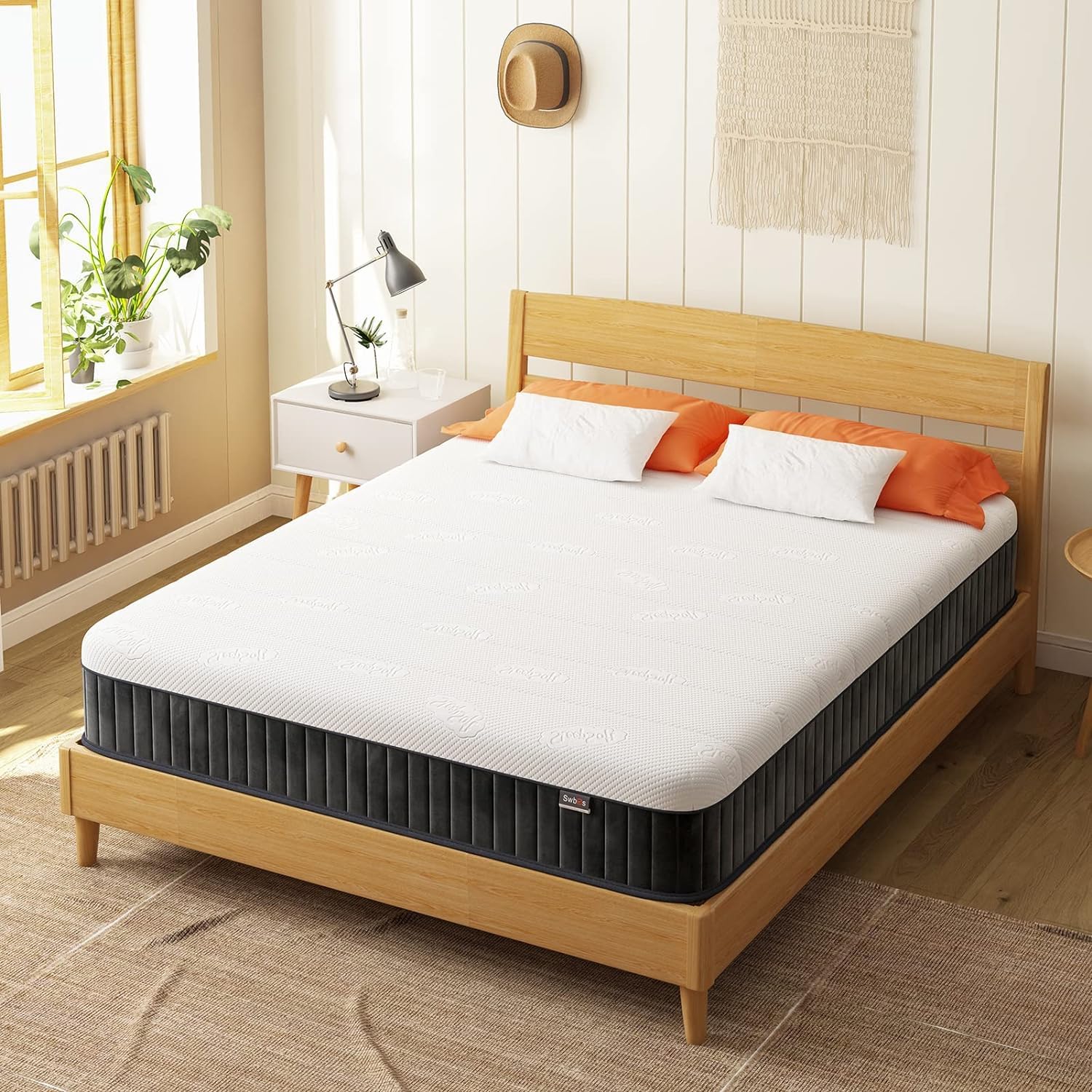 Swbvs Mattress Queen Size, 12 Inch Memory Foam Firm Queen Mattress Size With Hybrid Queen Bed Mattress In A Box Pressure Relief
