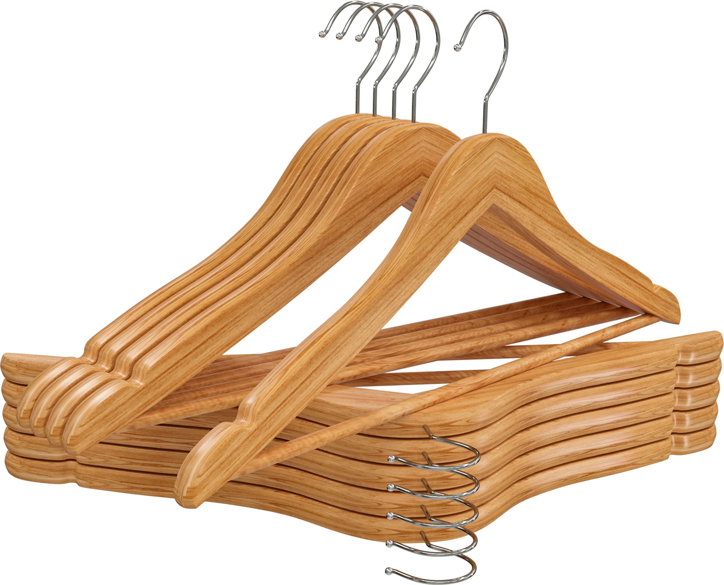 Utopia Home Premium Wooden Hangers 10 Pack - Durable & Slim Coat Hanger - Suit Hangers With 360-Degree Rotatable Hook - Wood Han