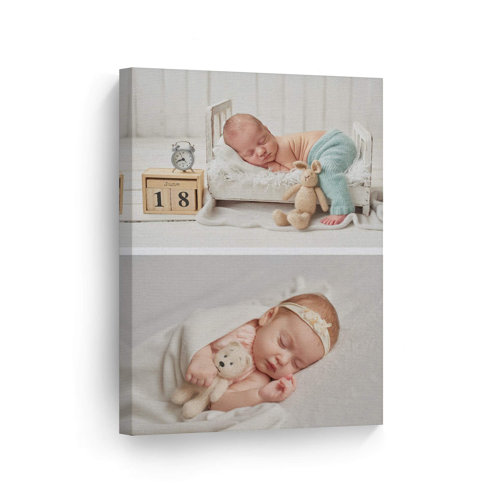 Smile Art Design Custom Photo Print Canvas Print With Your Photos Personalized Photo Upload 2 Images Collage Picture Frame Perso