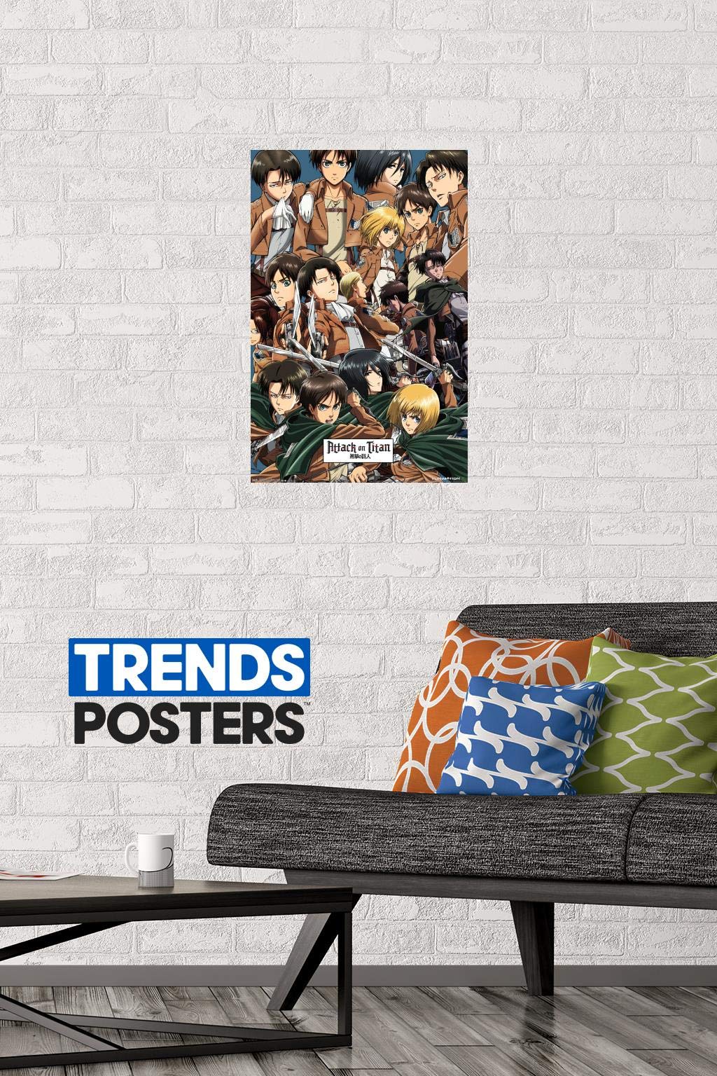Trends International Attack On Titan - Collage Wall Poster, 14.725'' X 22.375'', Premium Unframed Version