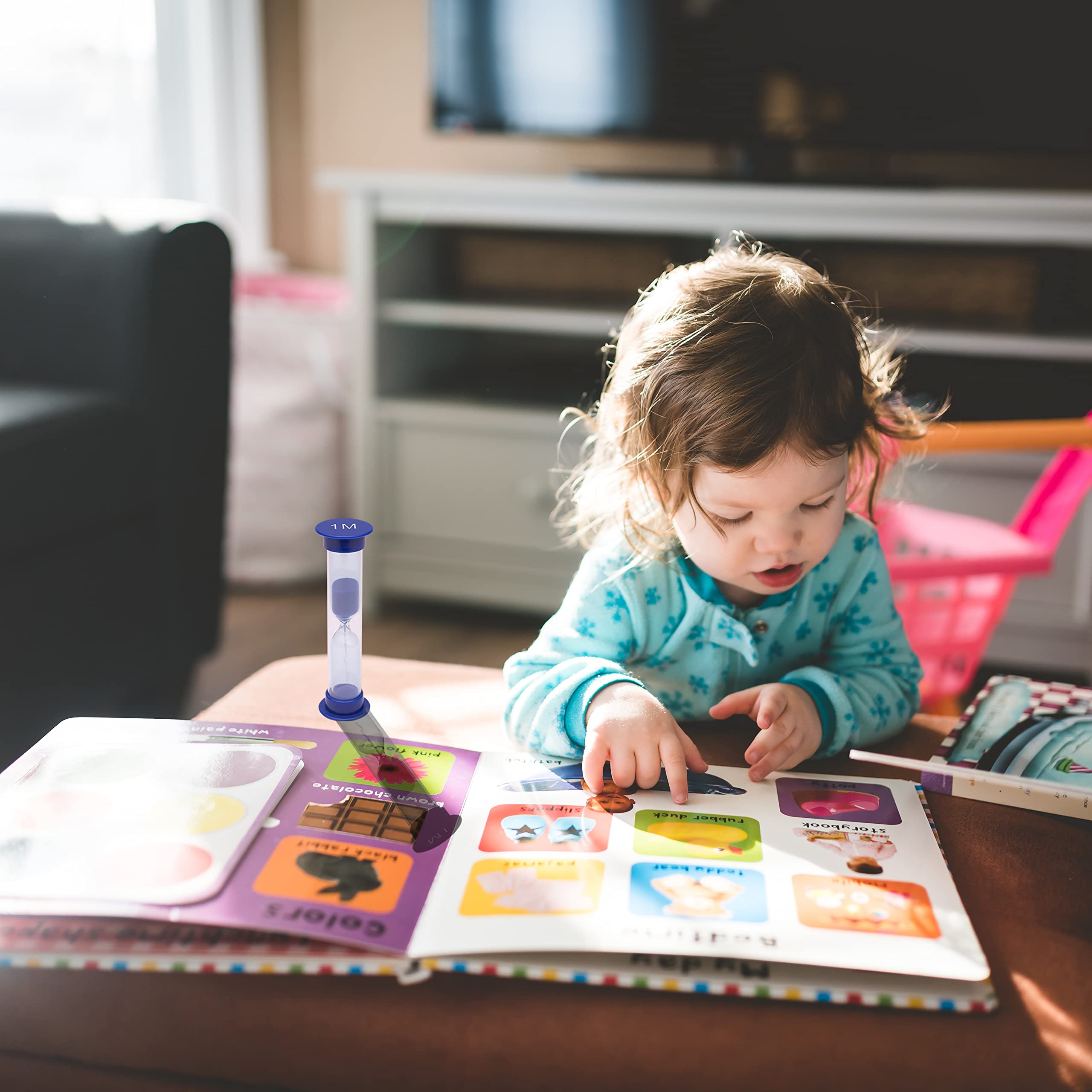 Teacherfav Sand Timer For Kids Set Of 8 Small Colorful Hourglass Acrylic Covered Clock 30Sec 1Min 2Min 3Min 4Min 5Min 6 Min 10 M