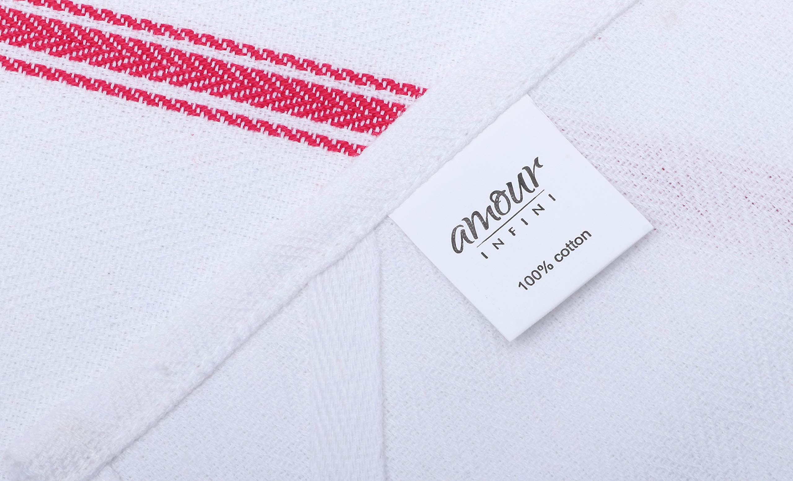 Amour Infini Herringbone Weave Kitchen Towels | Set Of 12 | 28 X 16 Inches | 100% Ring Spun Cotton Dish Towels | Ultra Soft And