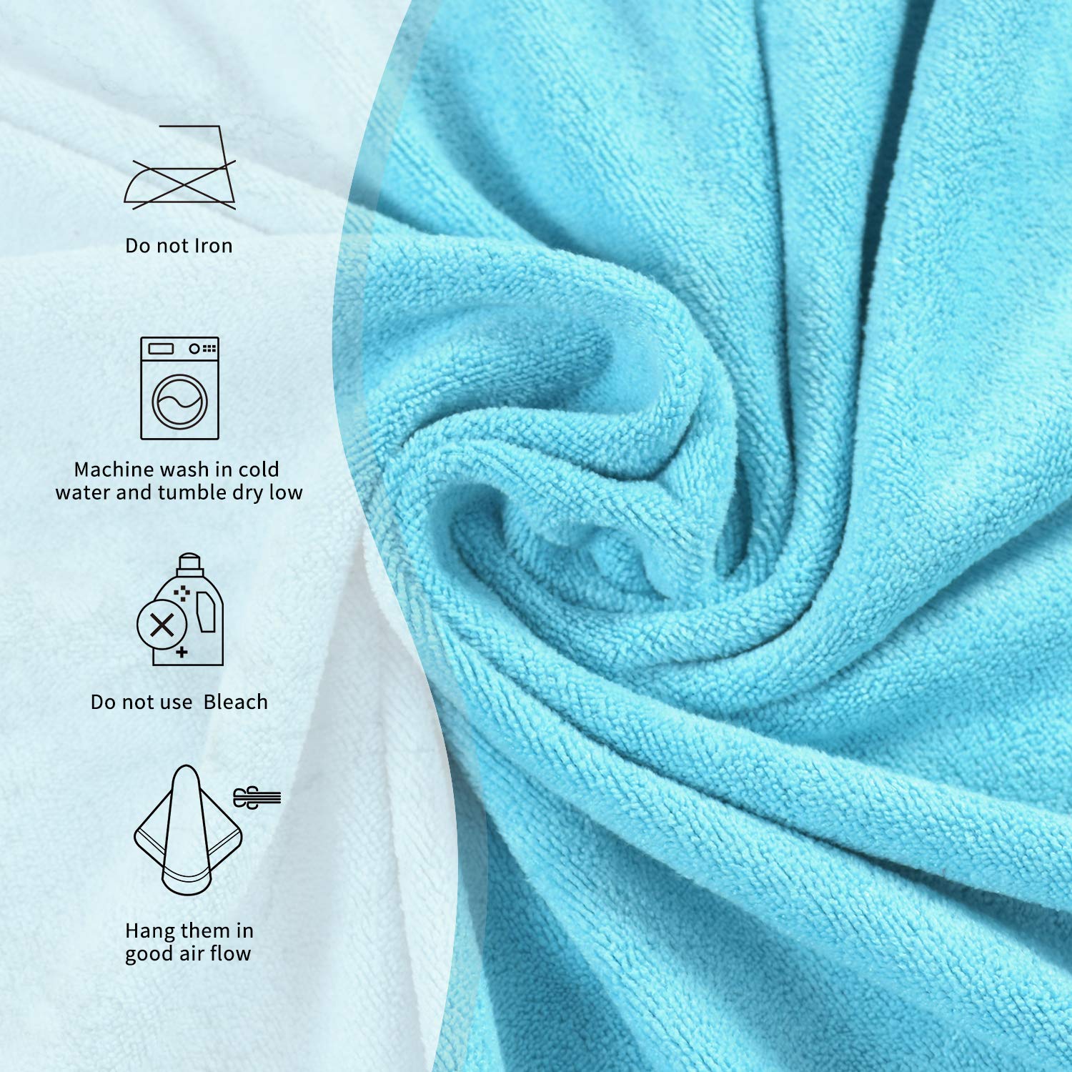 Merry Home Microfiber Bath Towel - 27    X 55    6 Pack Bath Towel Sets Ultra Soft & Absorbent, Quick Dry Bath Towel For Bathroo