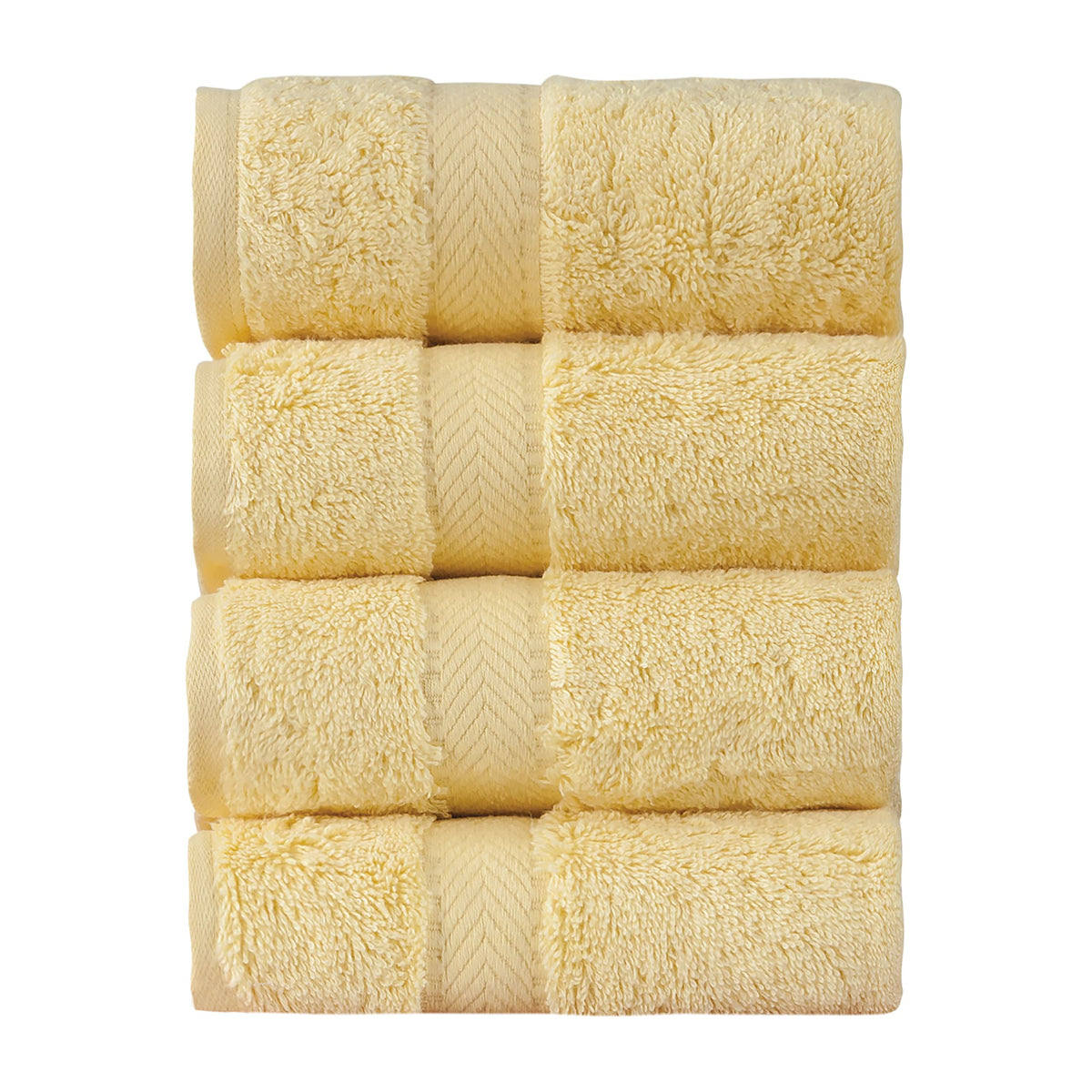 Textilom 100% Turkish Cotton 4 Piece Luxury Washcloth Towel Set For Bathroom, Super Soft & Highly Absorbent & Quick Dry For Face
