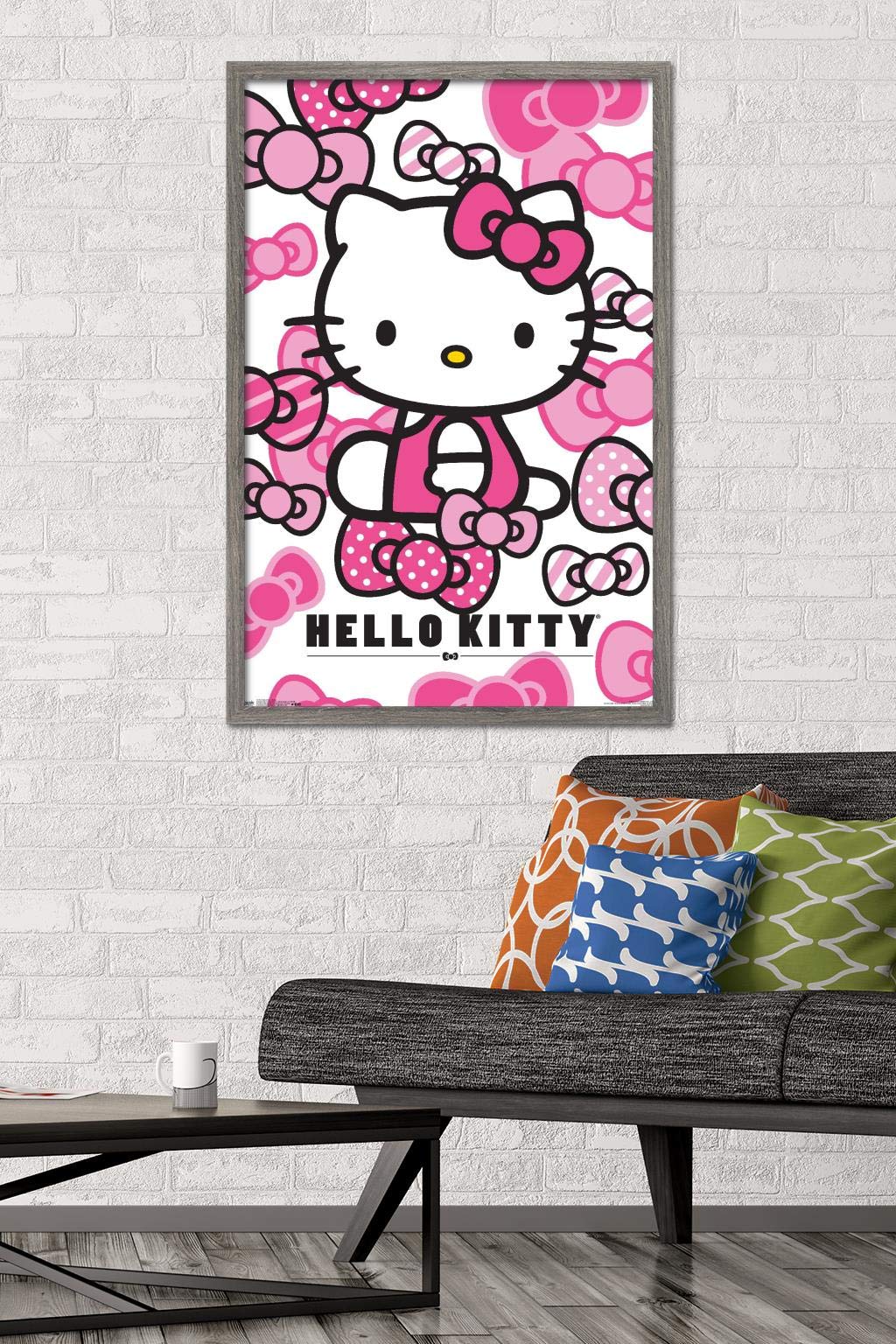 Trends International Hello Kitty - Bows Wall Poster, 22.375'' X 34'', Barnwood Framed Version